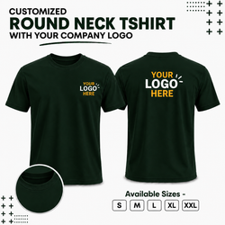 Customized Round T-Shirt With Your Company Logo | Order Logo Printed Tees  | DTF Printing  Available