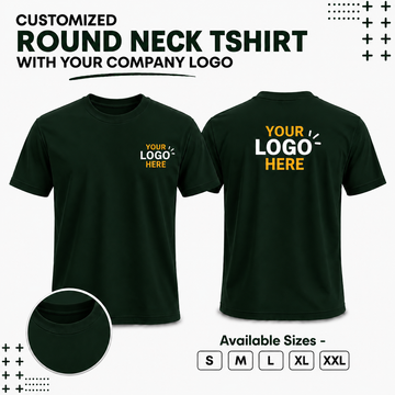 Customized Round T-Shirt With Your Company Logo | Order Logo Printed Tees  | DTF Printing  Available