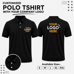 Customized Polo T-Shirt With Your Company Logo | Order Logo Printed Tees  | DTF Printing Available