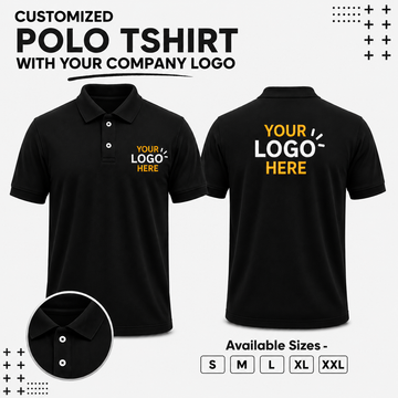 Customized Polo T-Shirt With Your Company Logo | Order Logo Printed Tees  | DTF Printing Available