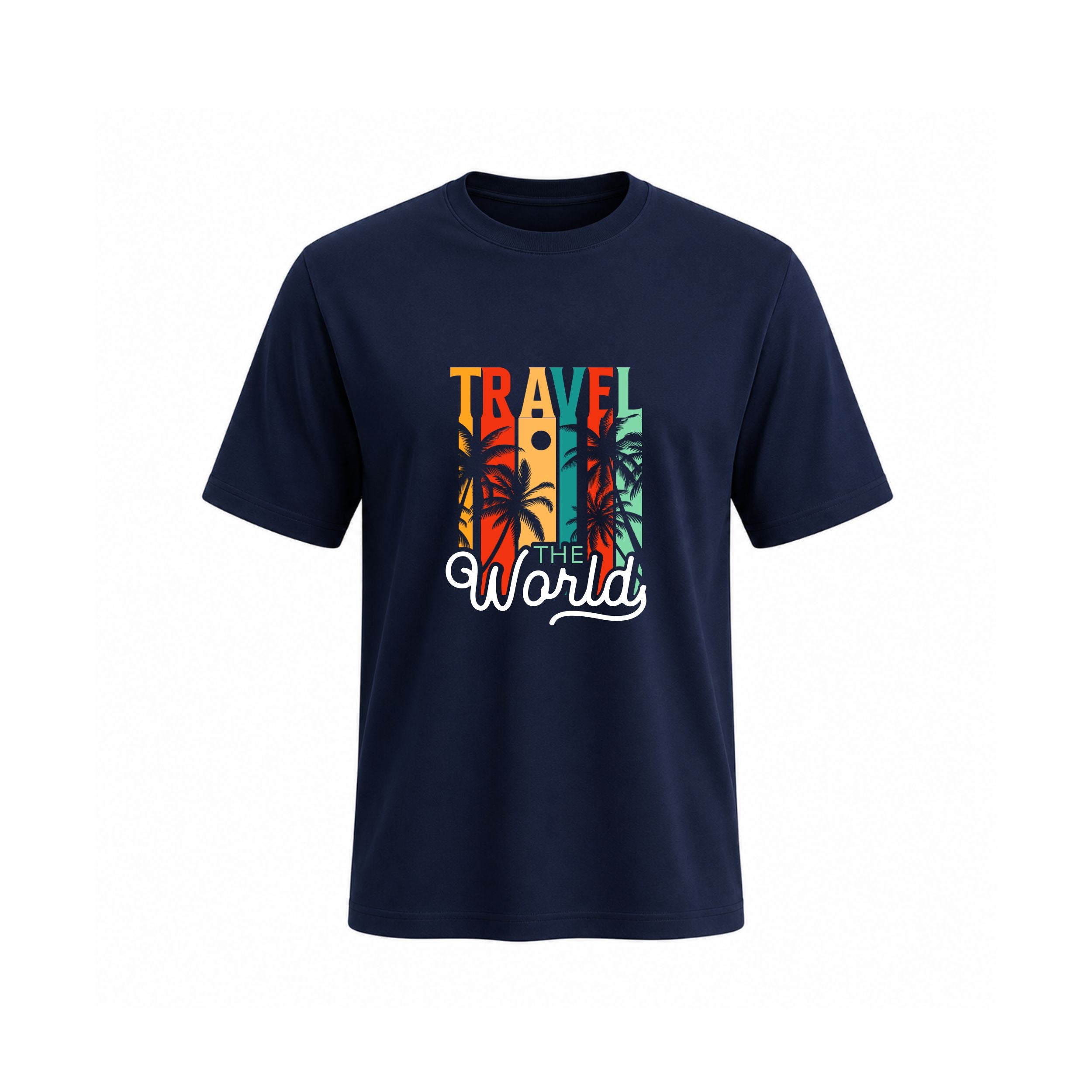 Siiege Travel The World Printed Cotton T-Shirt for Men