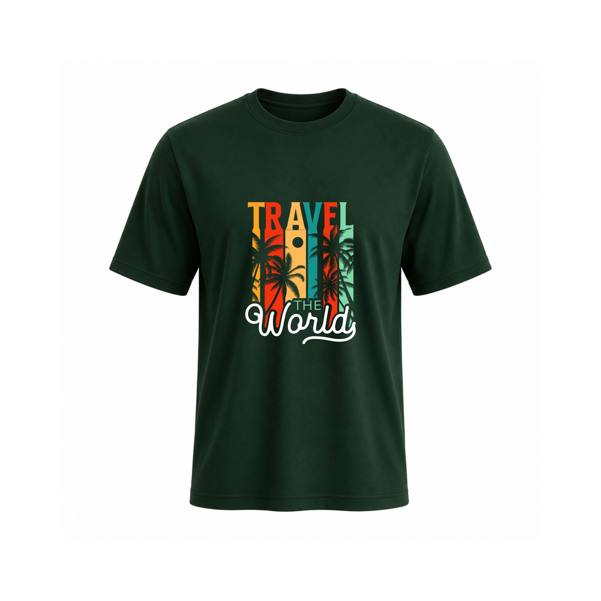 Siiege Travel The World Printed Cotton T-Shirt for Men