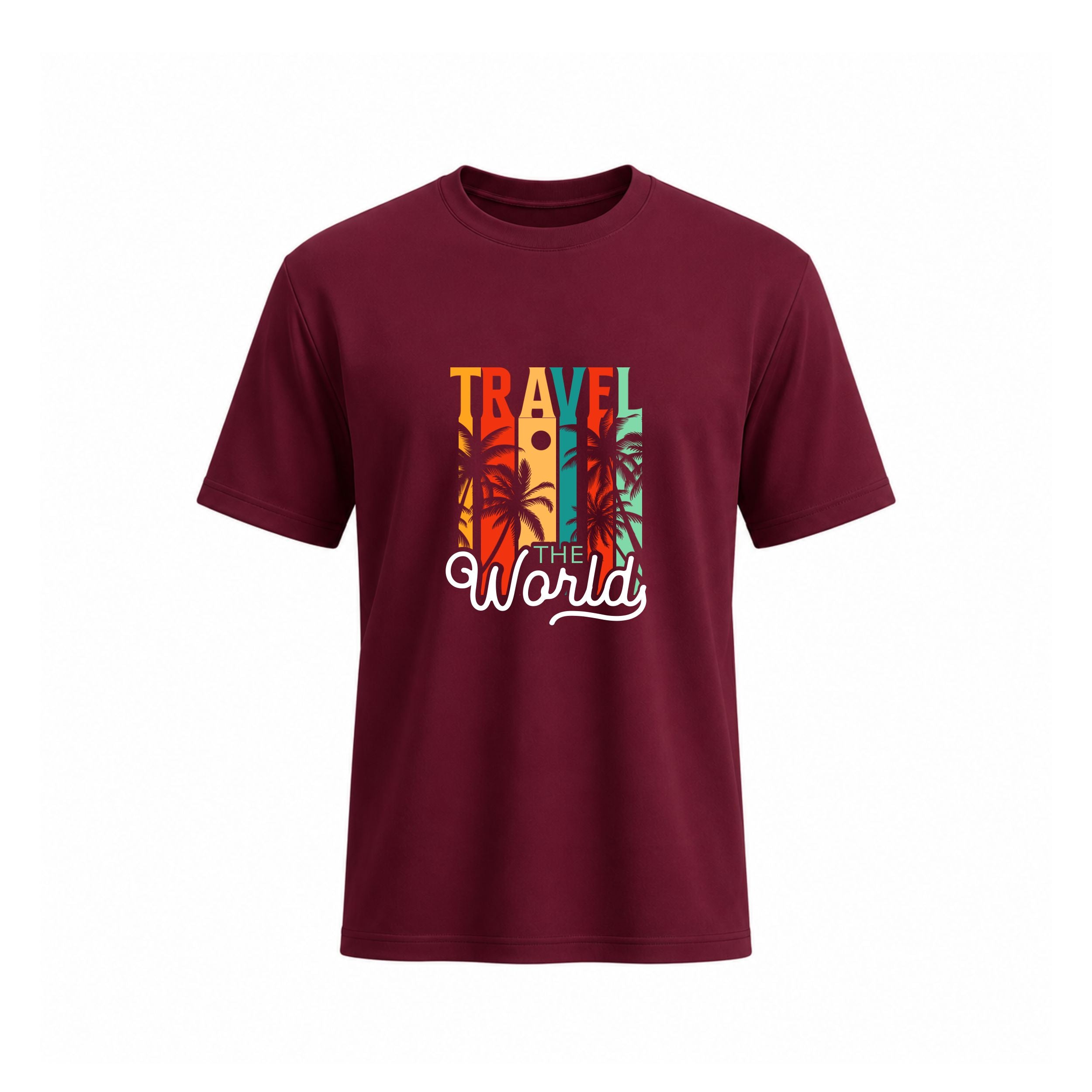 Siiege Travel The World Printed Cotton T-Shirt for Men