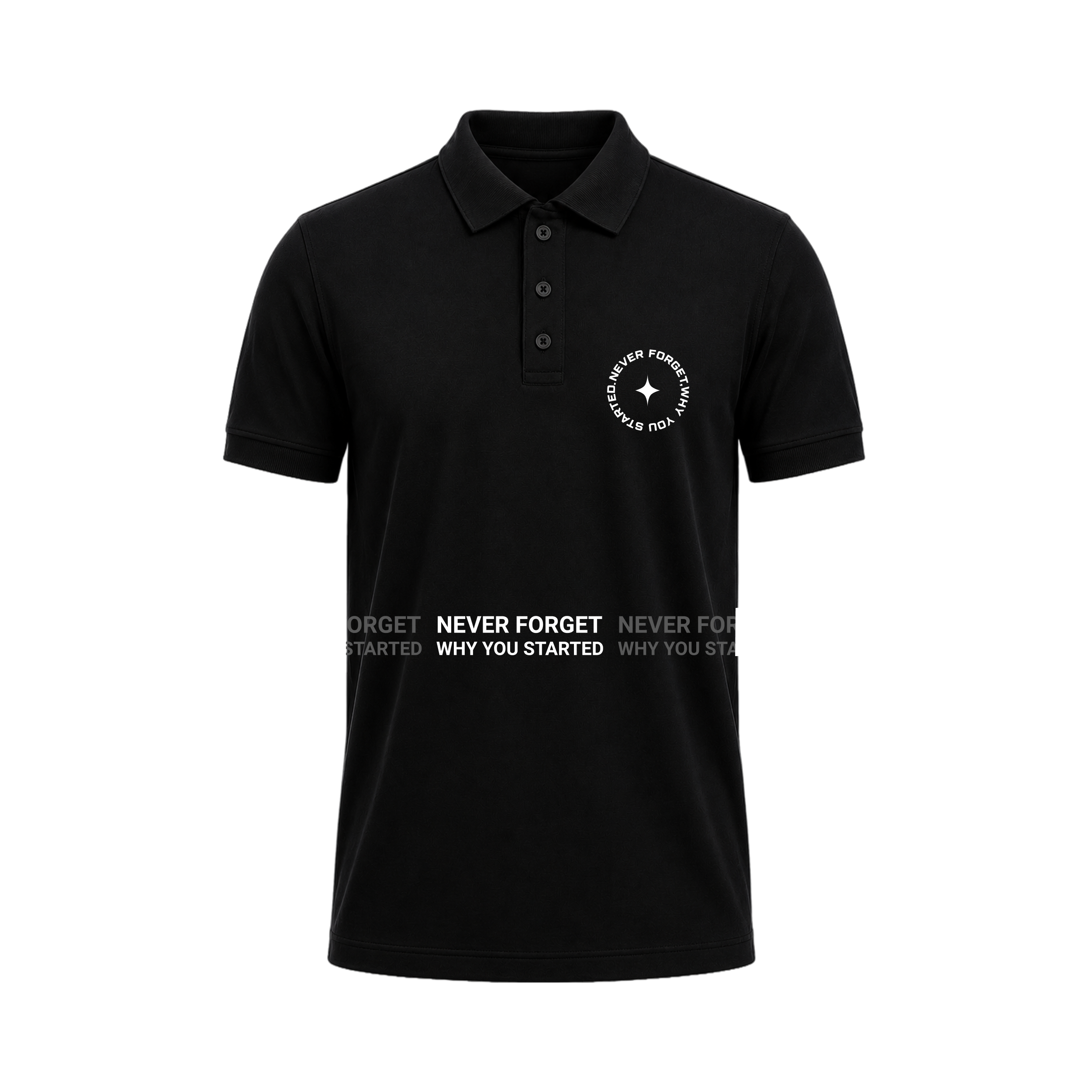 Siiege Motivational Quote Cotton Polo Tee for Men