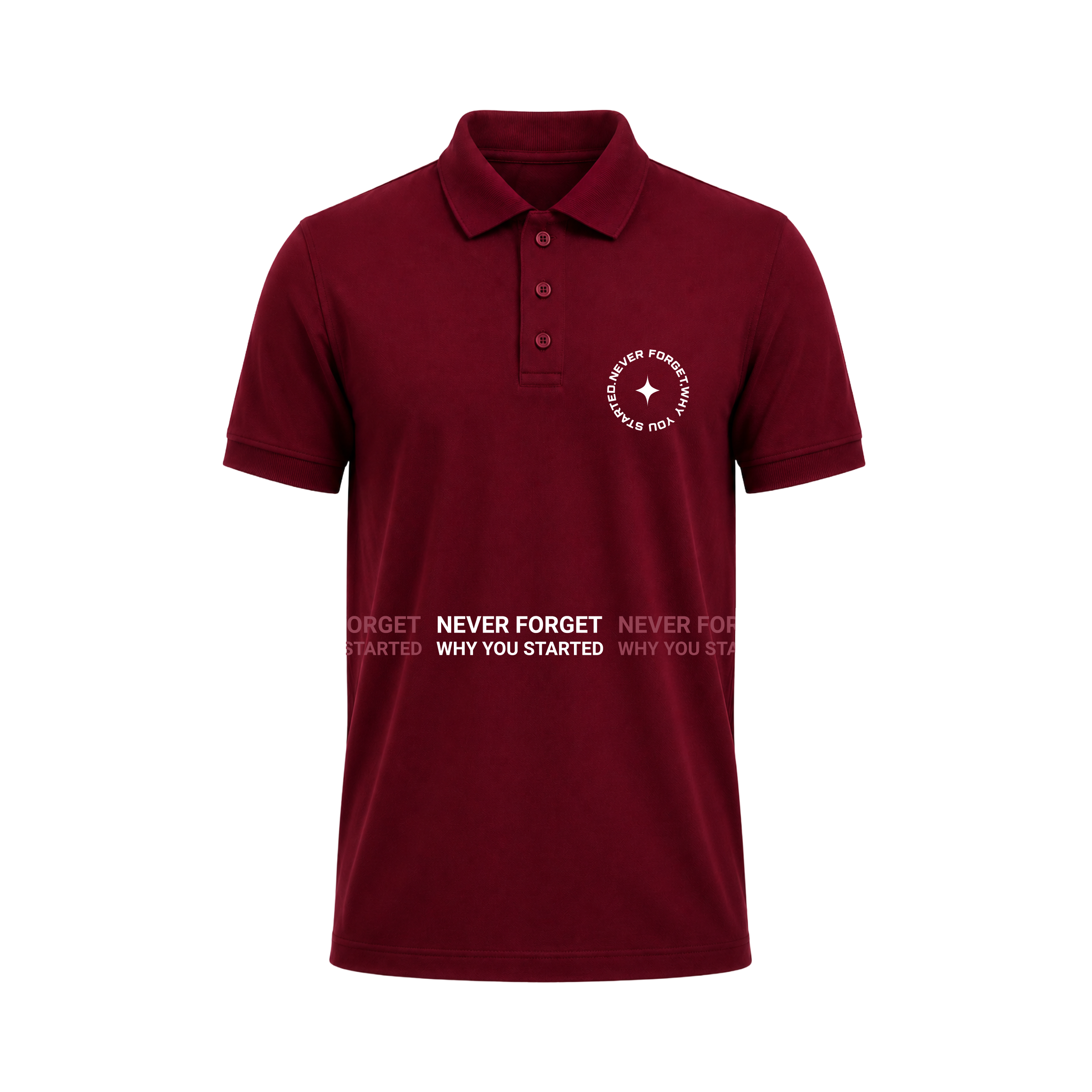 Siiege Motivational Quote Cotton Polo Tee for Men