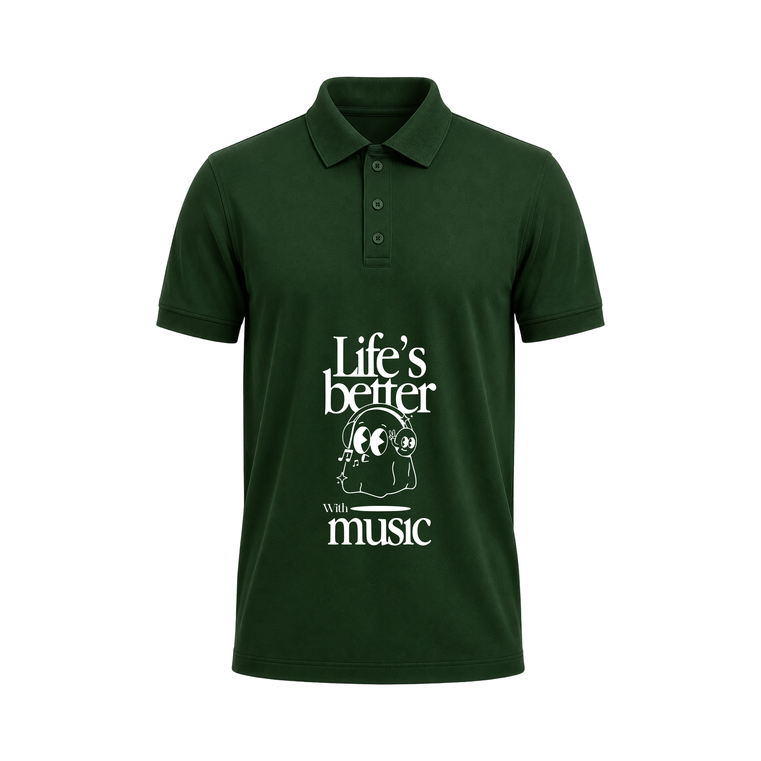 SIIEGE Life’s Better With Music Polo T-Shirt for Men