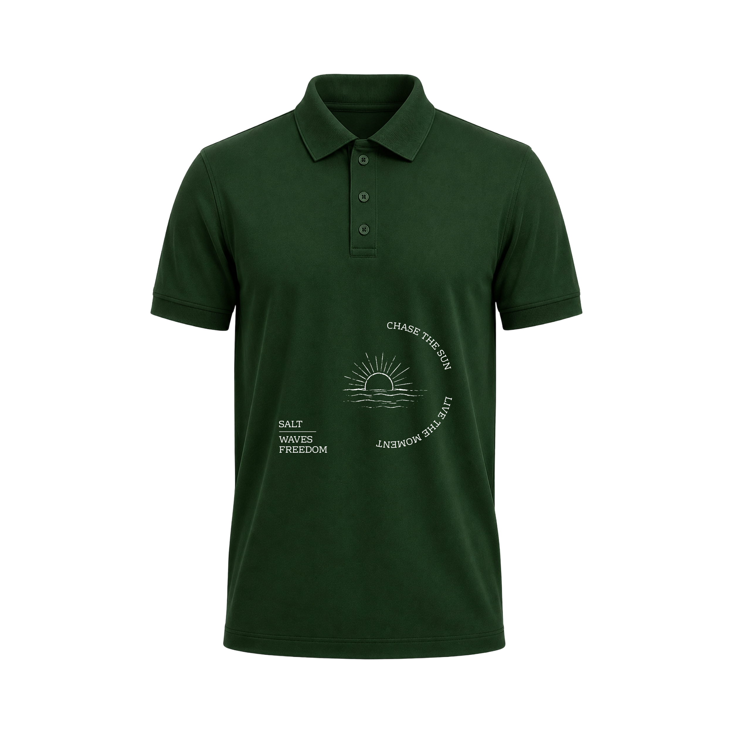 SIIEGE Men’s  Polo Shirt – Coastal Sunset Artwork