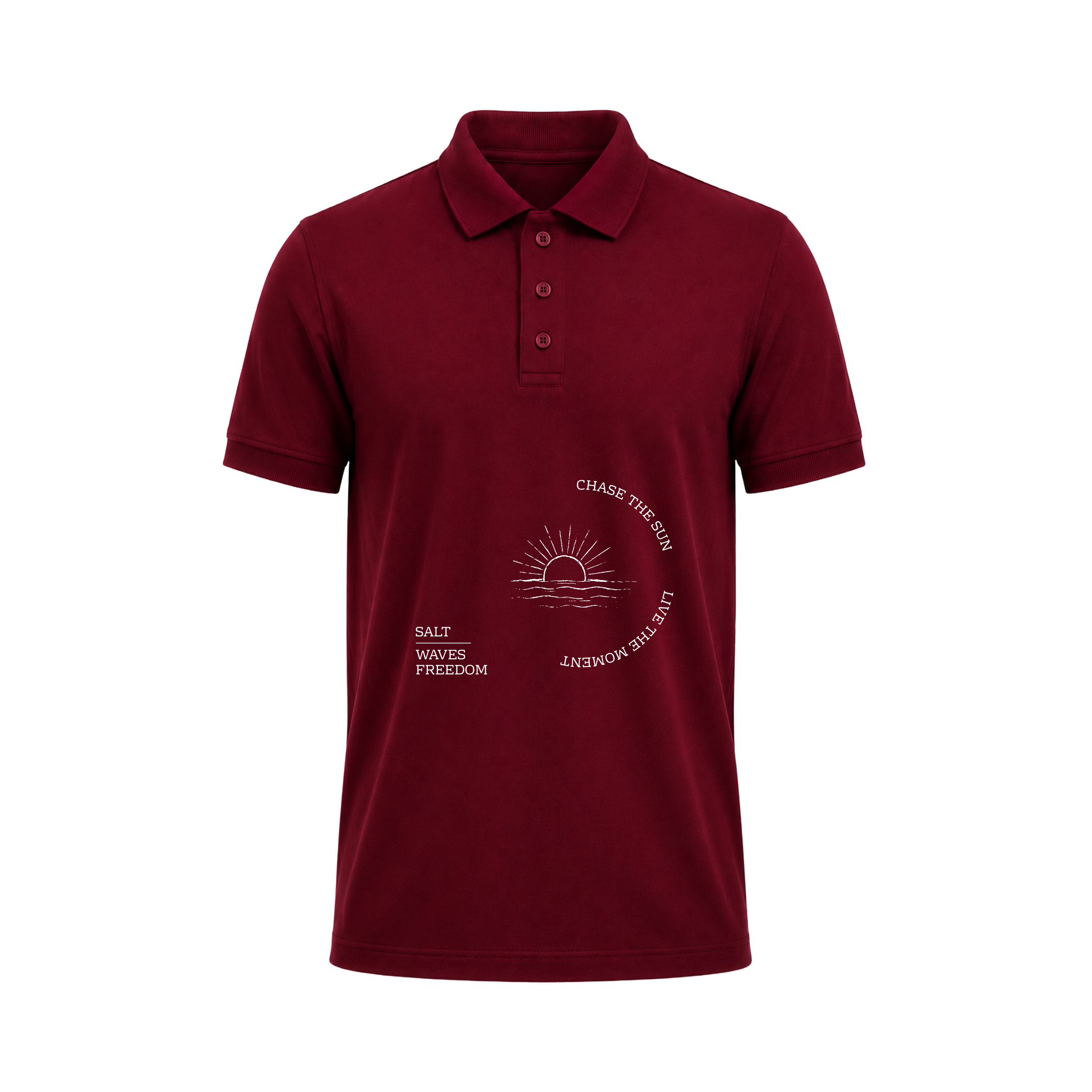 SIIEGE Men’s  Polo Shirt – Coastal Sunset Artwork