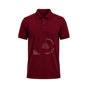 SIIEGE Men’s  Polo Shirt – Coastal Sunset Artwork