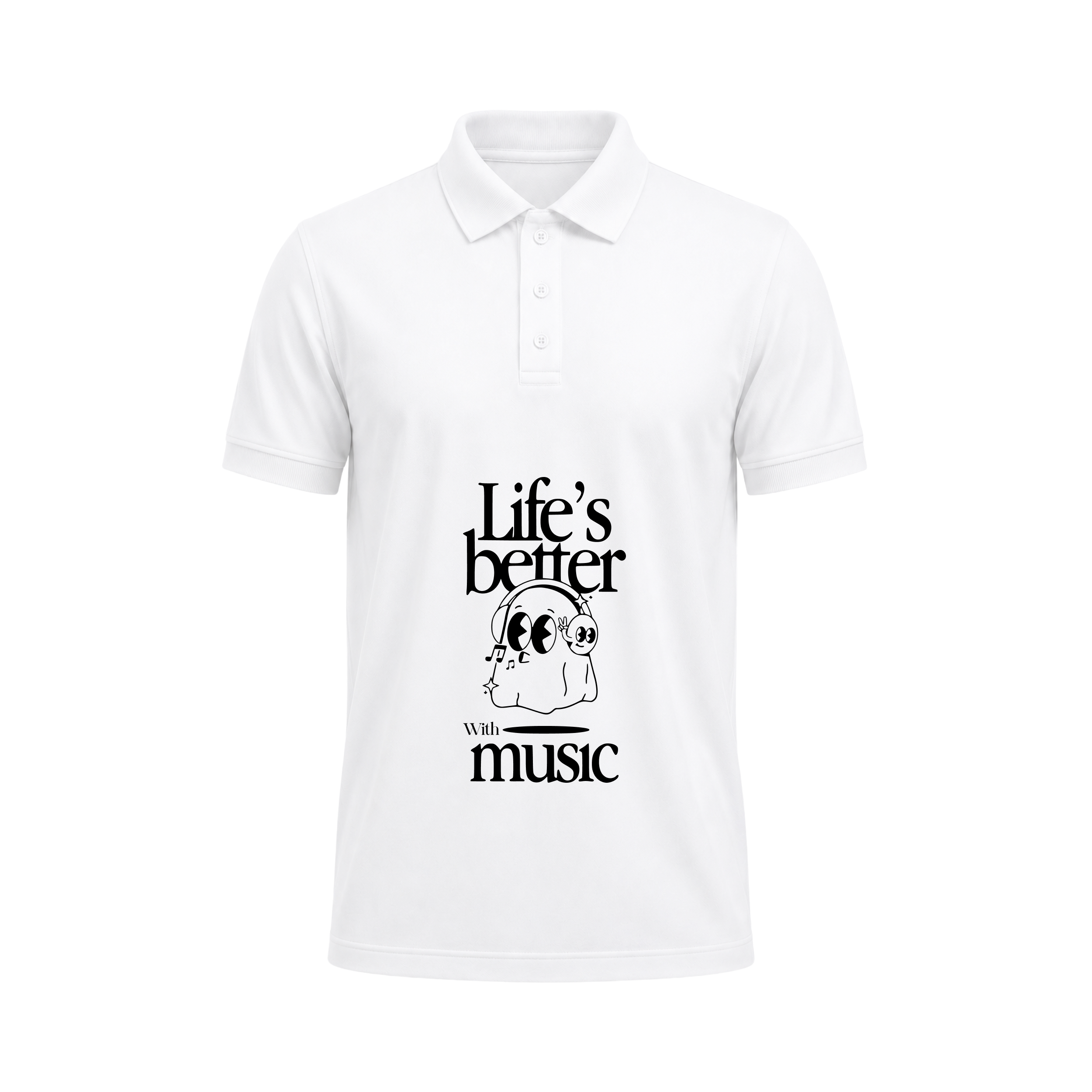 SIIEGE Life’s Better With Music Polo T-Shirt for Men