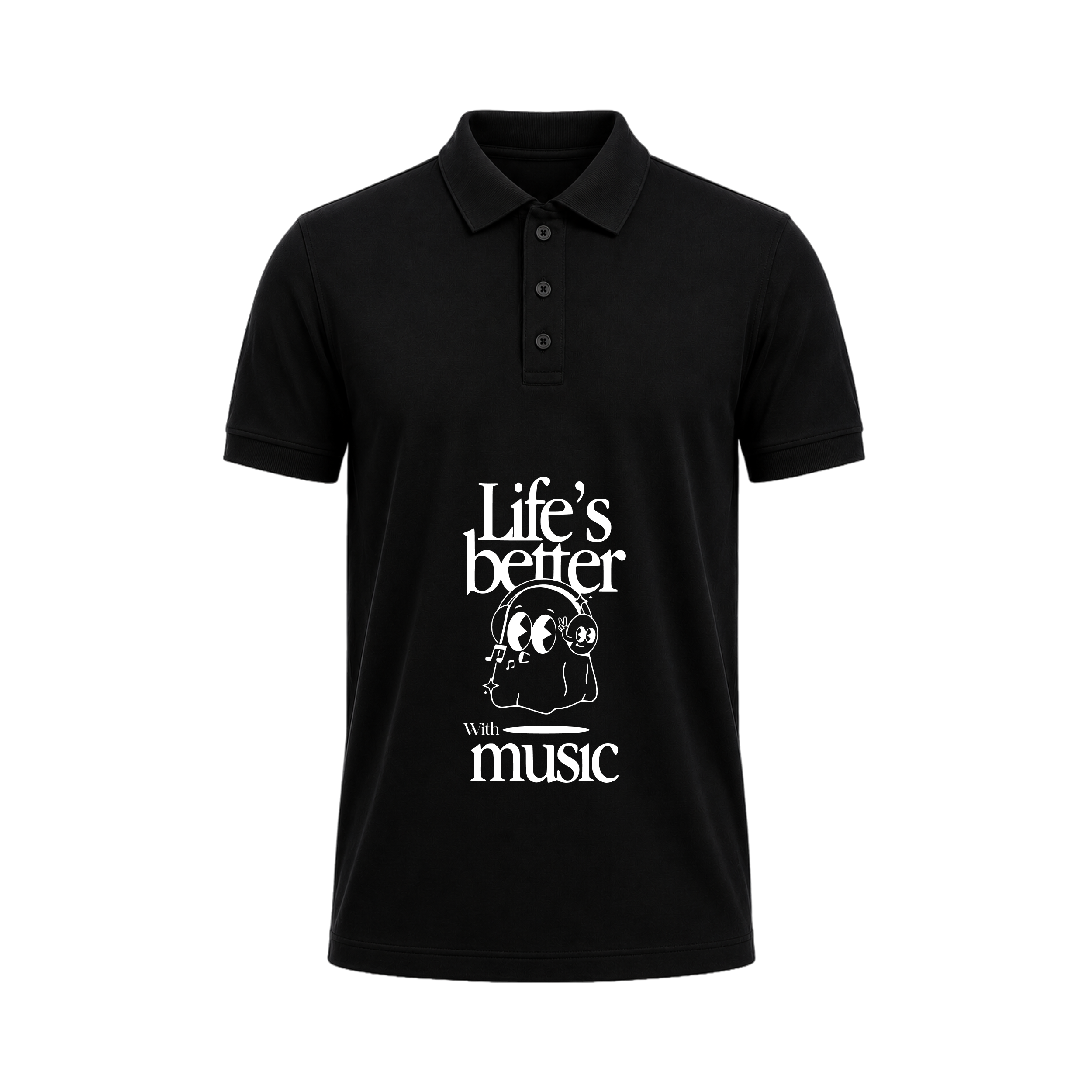 SIIEGE Life’s Better With Music Polo T-Shirt for Men