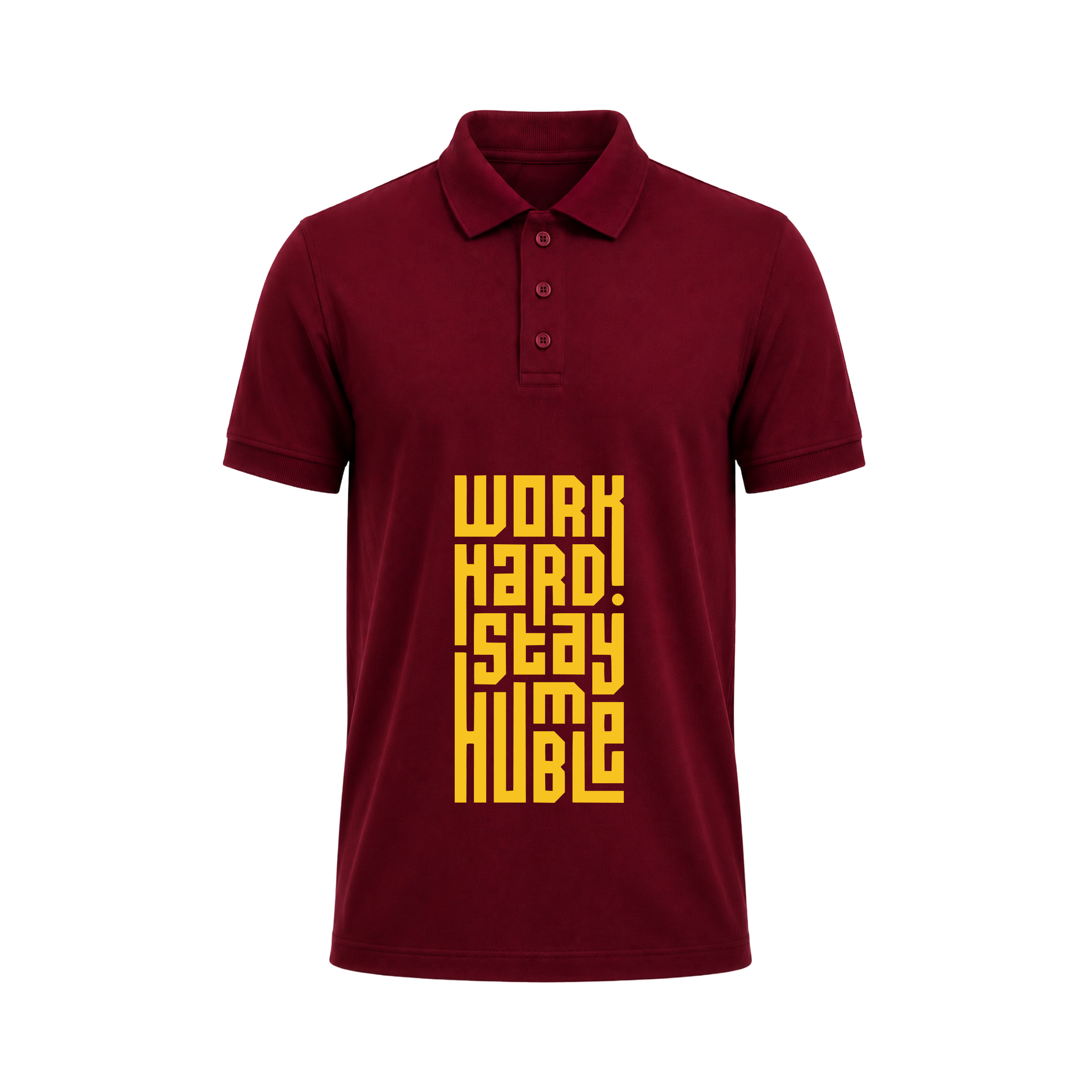 Siiege Work Hard Stay Humble Printed Polo T-Shirt