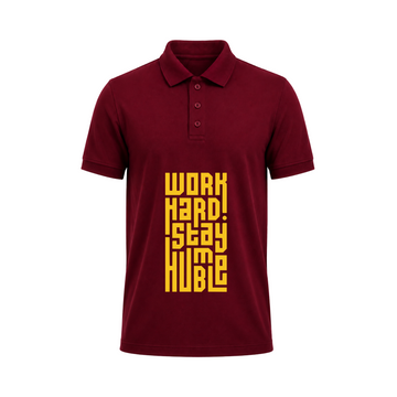 Siiege Work Hard Stay Humble Printed Polo T-Shirt