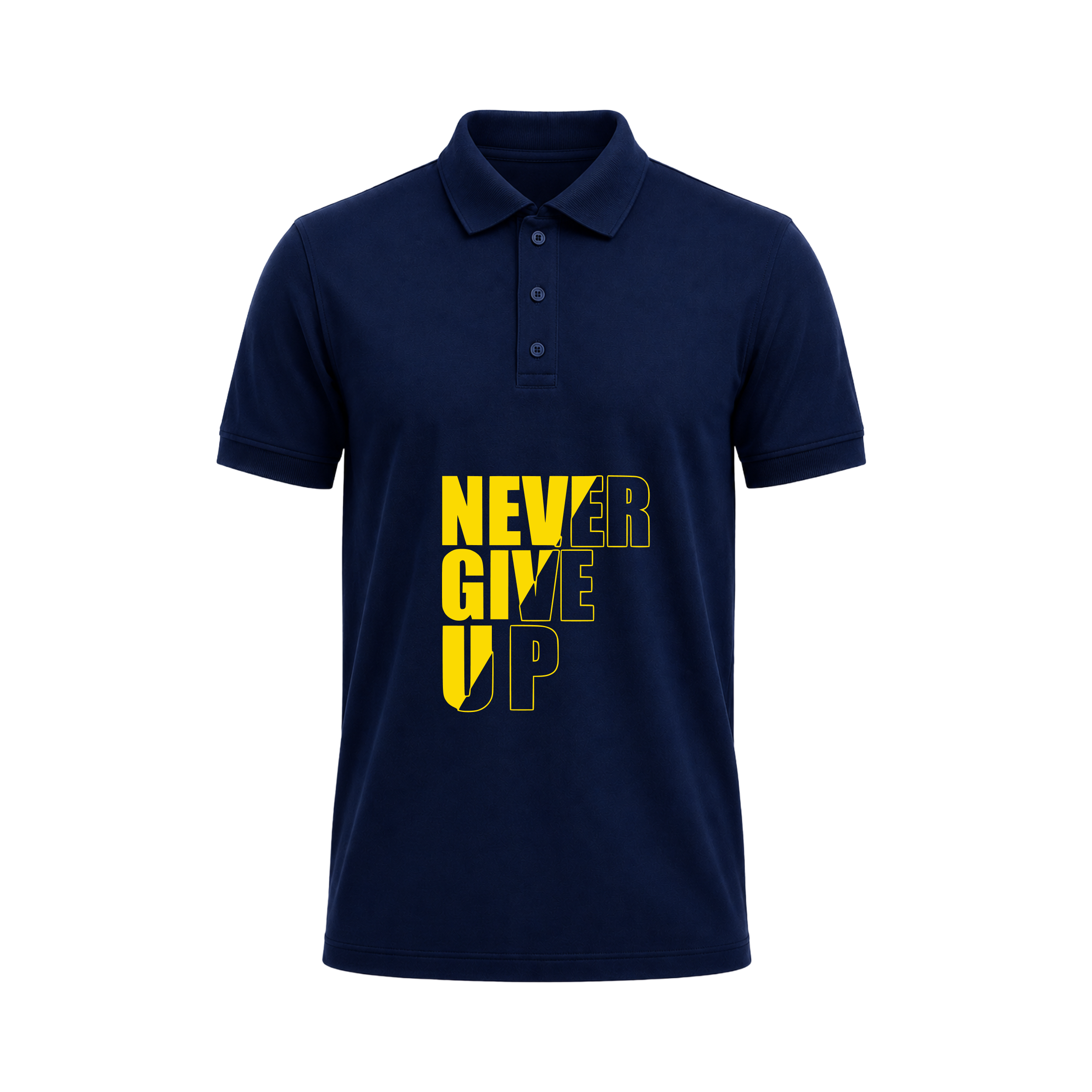 SIIEGE Never Give Up Polo T-Shirt for Men