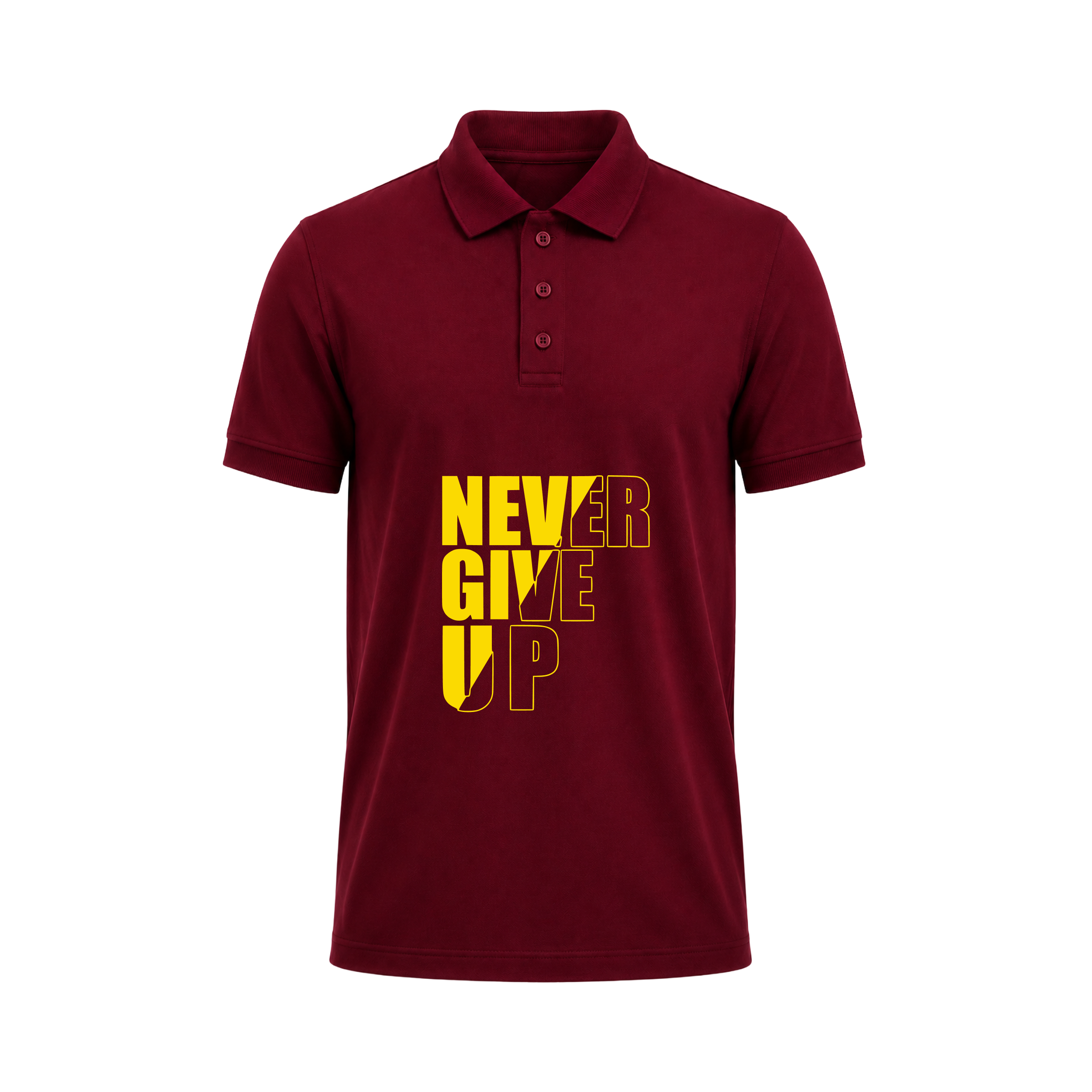 SIIEGE Never Give Up Polo T-Shirt for Men