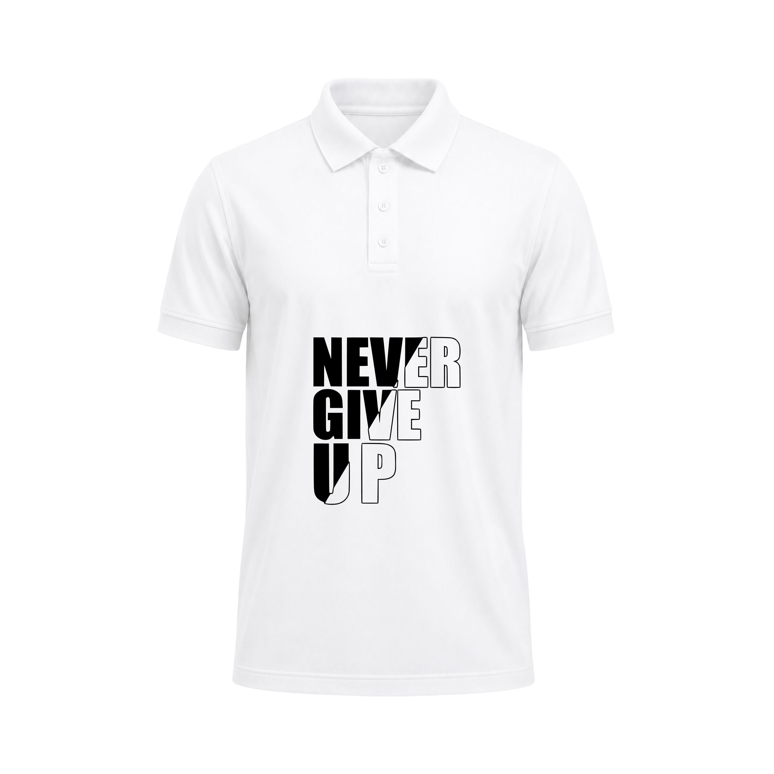 SIIEGE Never Give Up Polo T-Shirt for Men