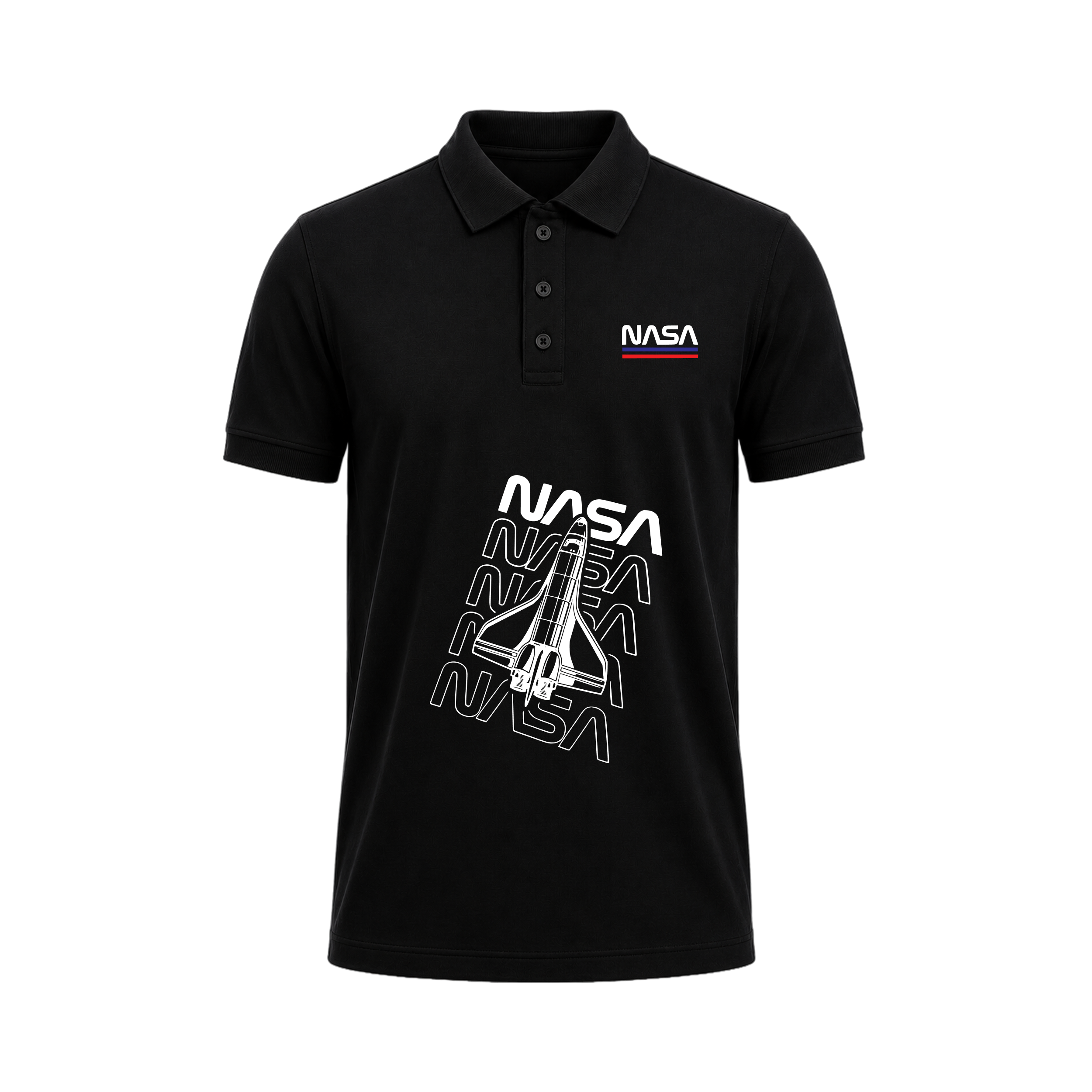 SIIEGE NASA Space Shuttle Polo T-Shirt for Men