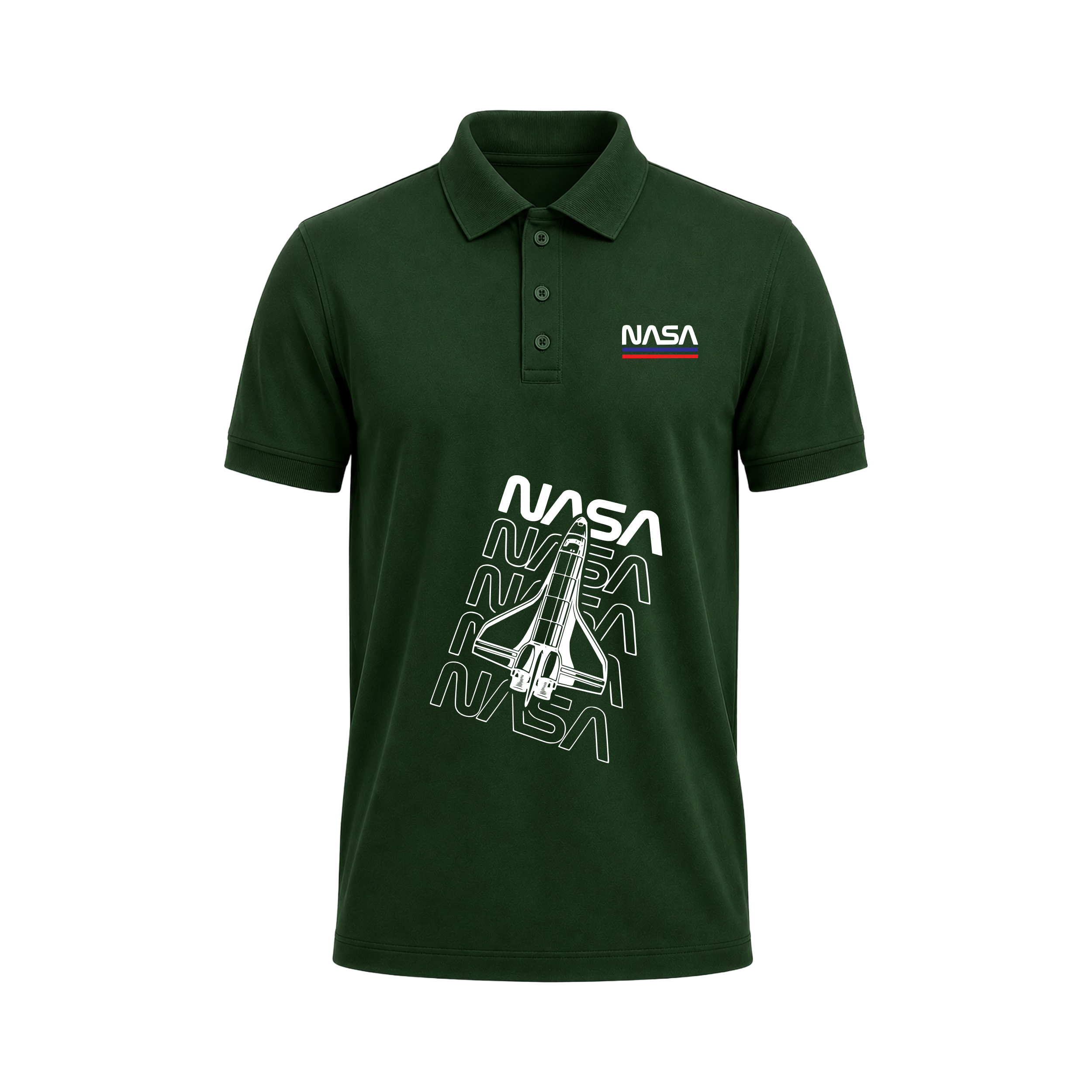 SIIEGE NASA Space Shuttle Polo T-Shirt for Men