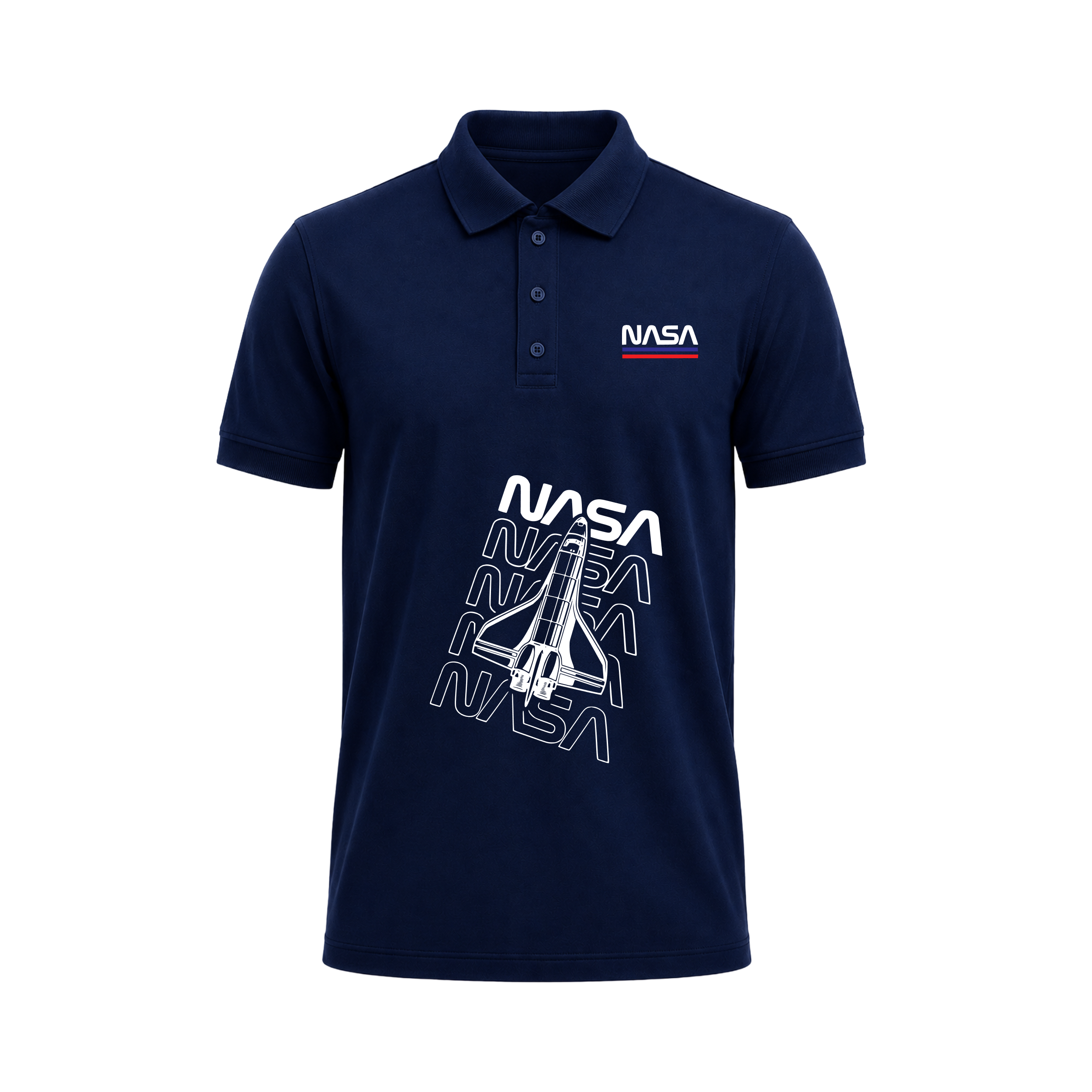 SIIEGE NASA Space Shuttle Polo T-Shirt for Men