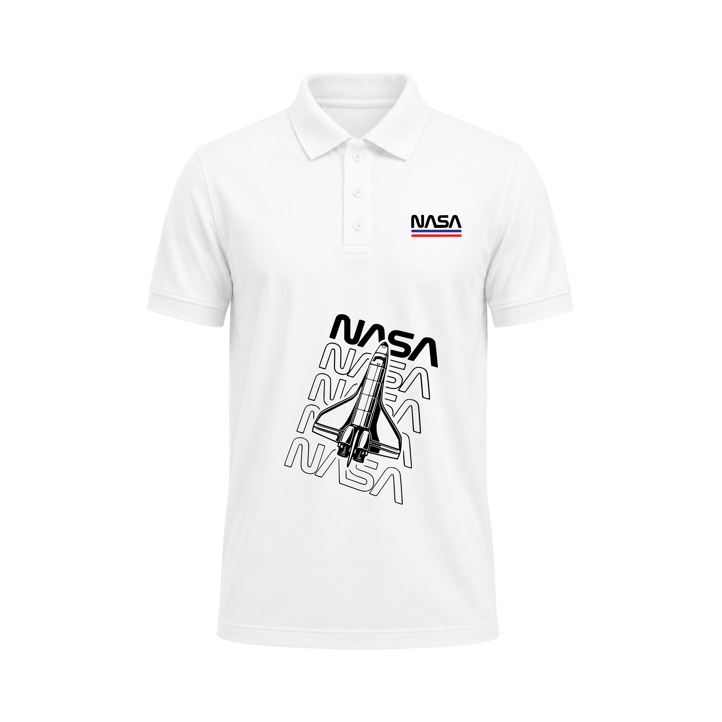 SIIEGE NASA Space Shuttle Polo T-Shirt for Men