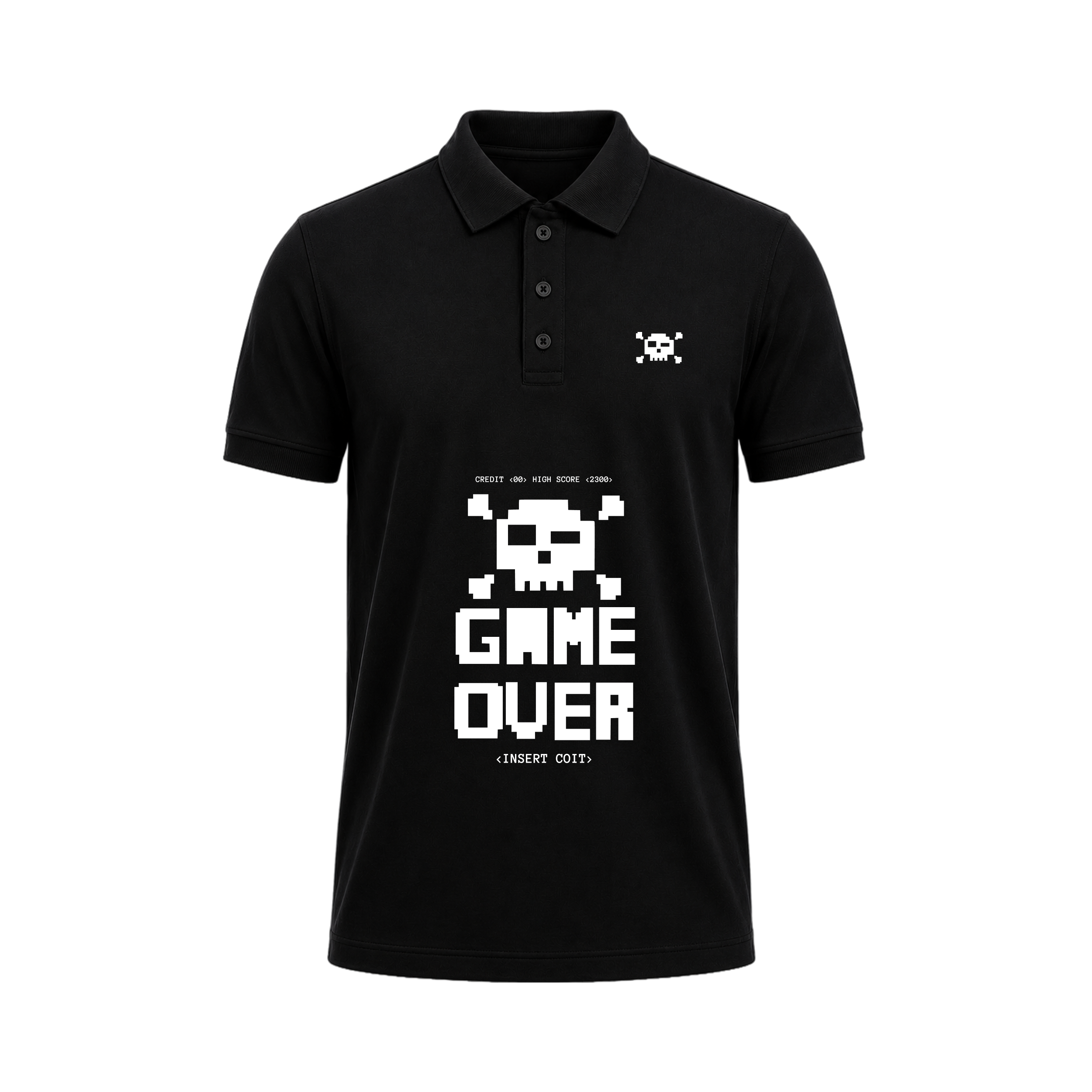 SIIEGE Game Over Retro Gaming Polo T-Shirt for Men