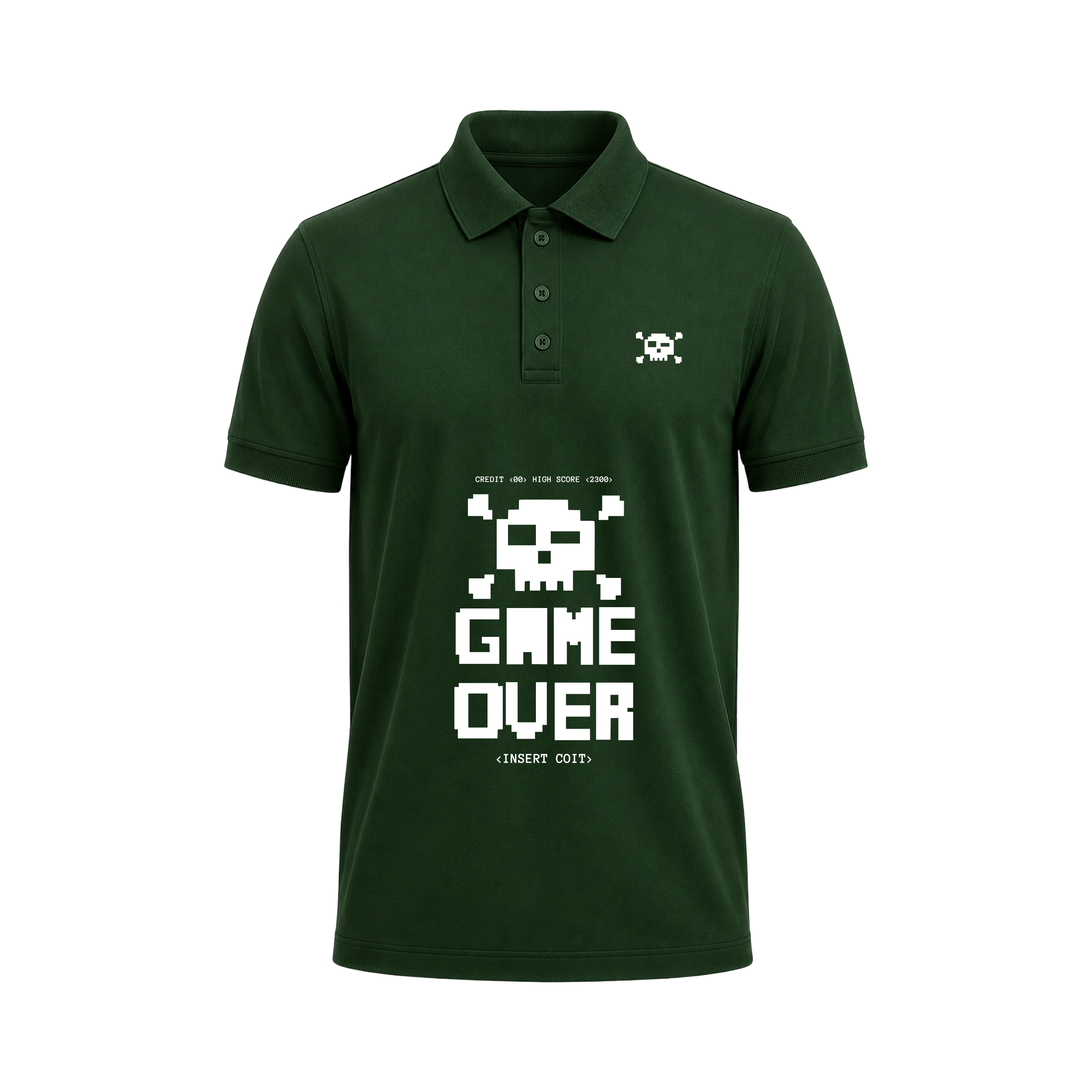 SIIEGE Game Over Retro Gaming Polo T-Shirt for Men