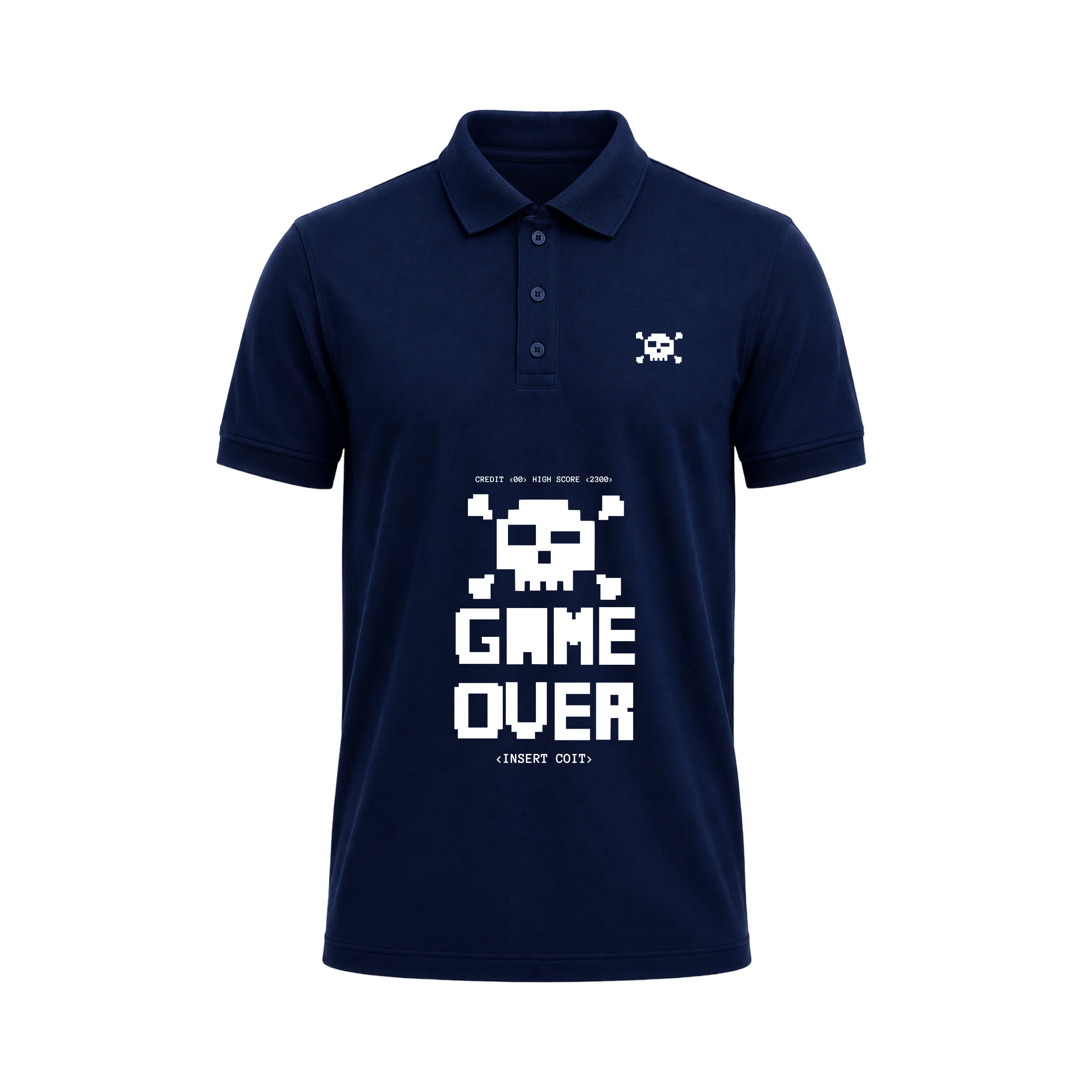 SIIEGE Game Over Retro Gaming Polo T-Shirt for Men