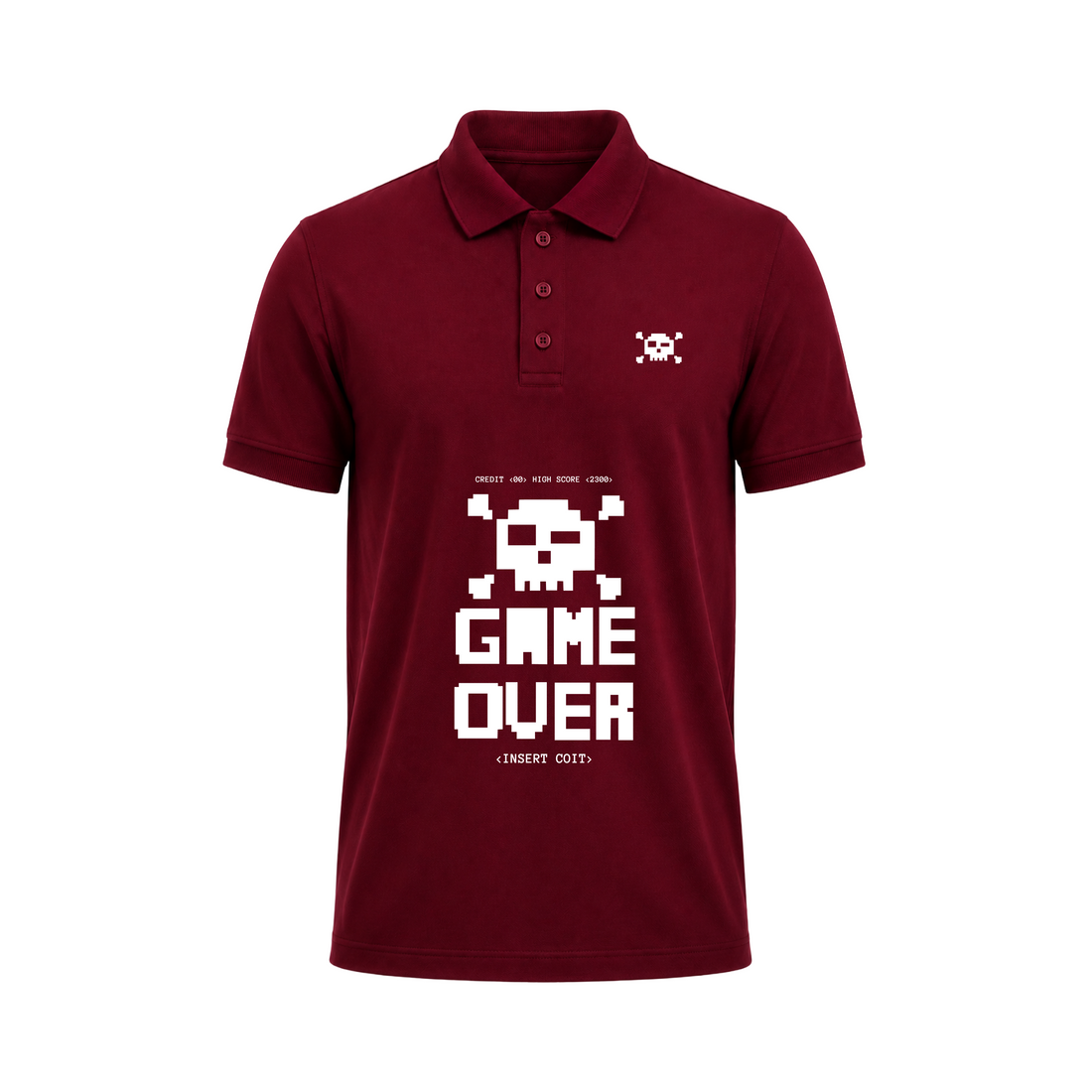 SIIEGE Game Over Retro Gaming Polo T-Shirt for Men