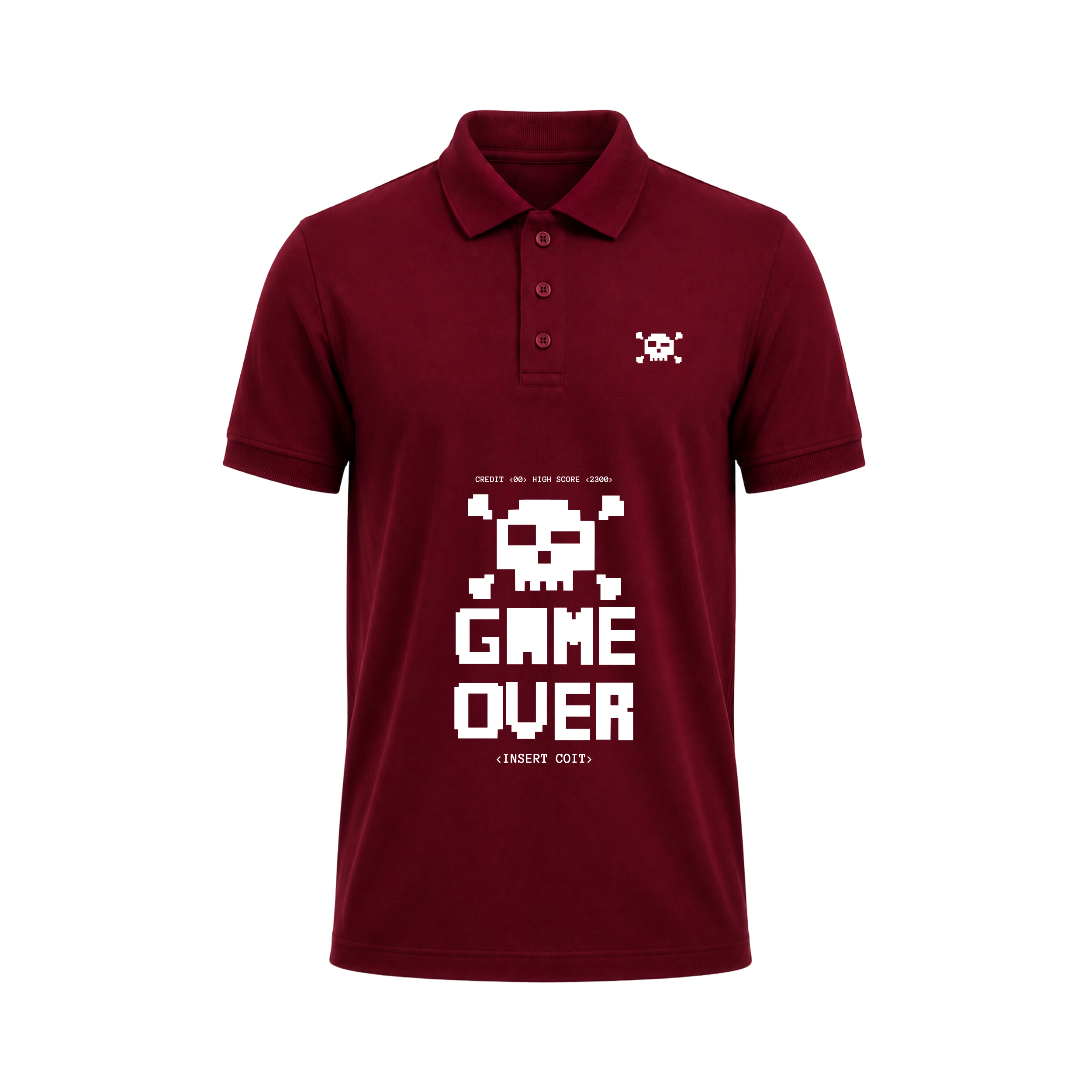 SIIEGE Game Over Retro Gaming Polo T-Shirt for Men