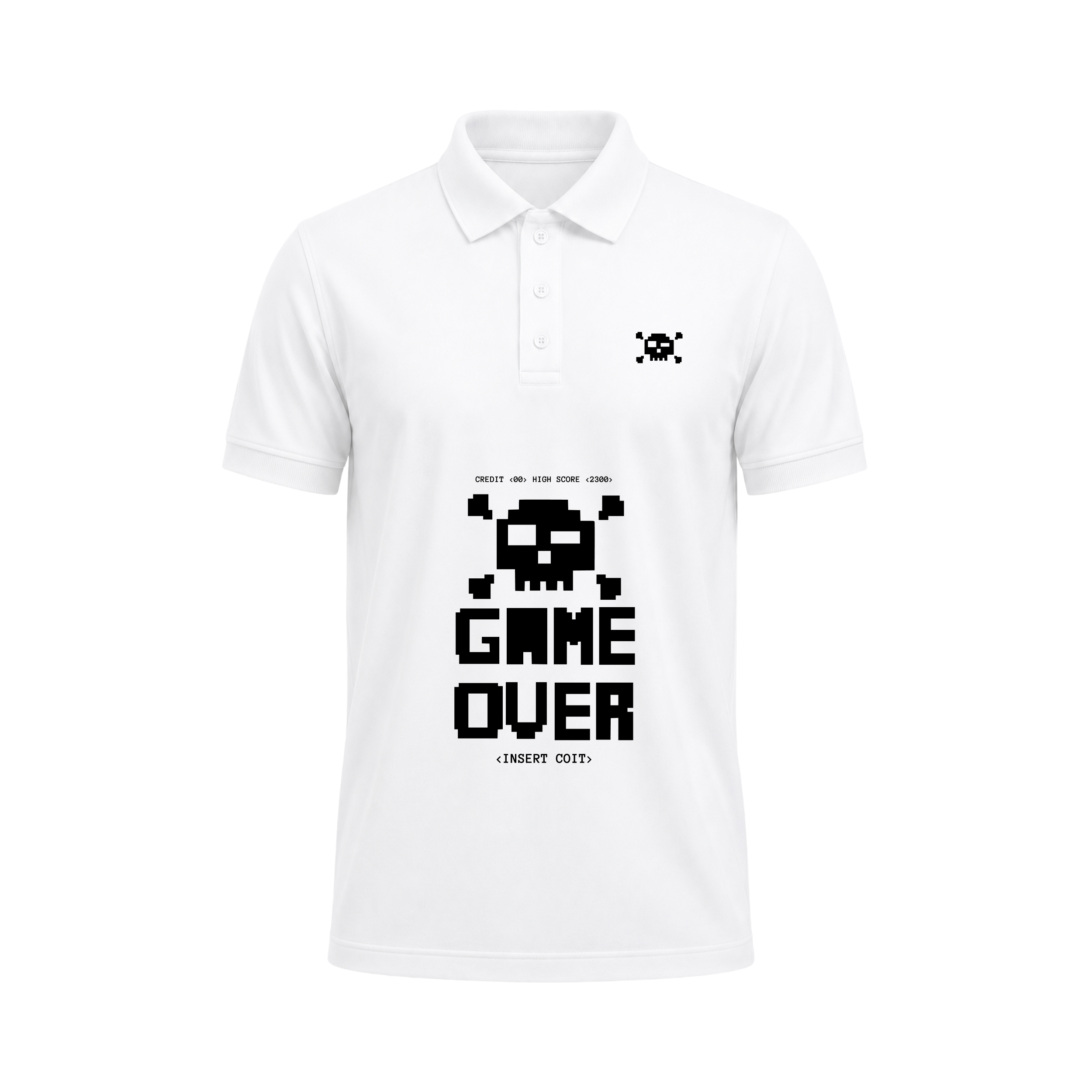 SIIEGE Game Over Retro Gaming Polo T-Shirt for Men