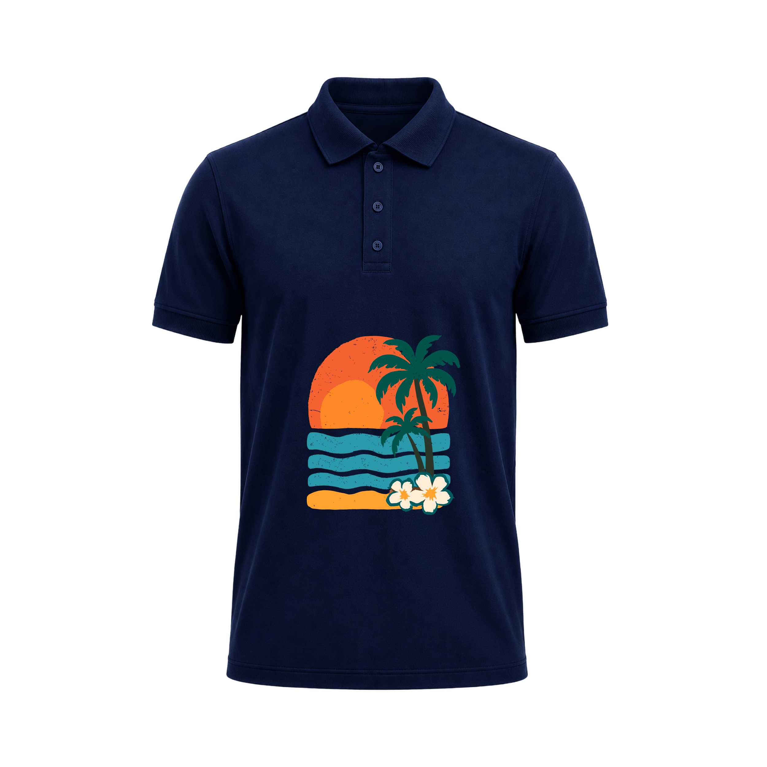 SIIEGE Tropical Sunset Polo T-Shirt for Men