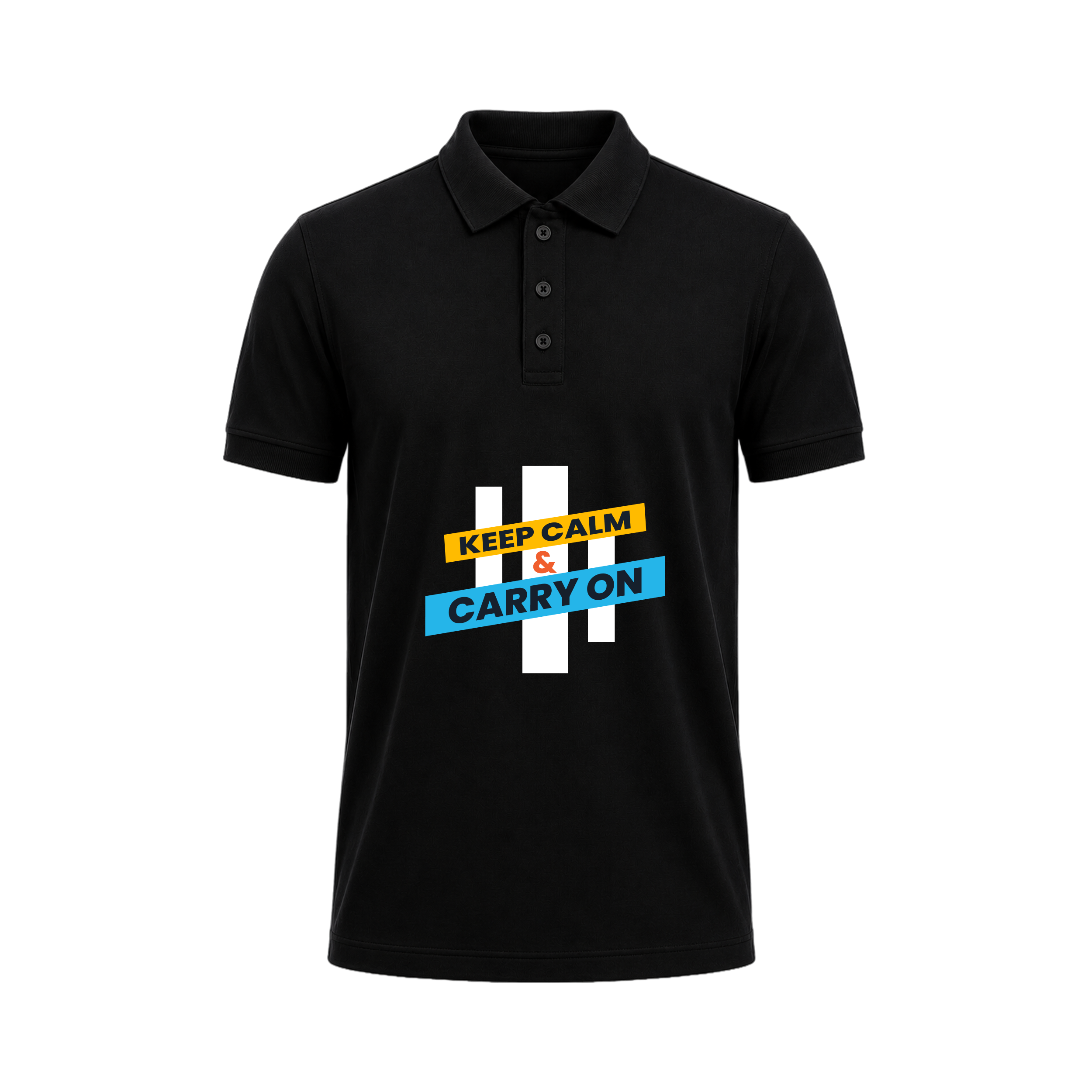 SIIEGE Keep Calm & Carry On Polo T-Shirt For Men