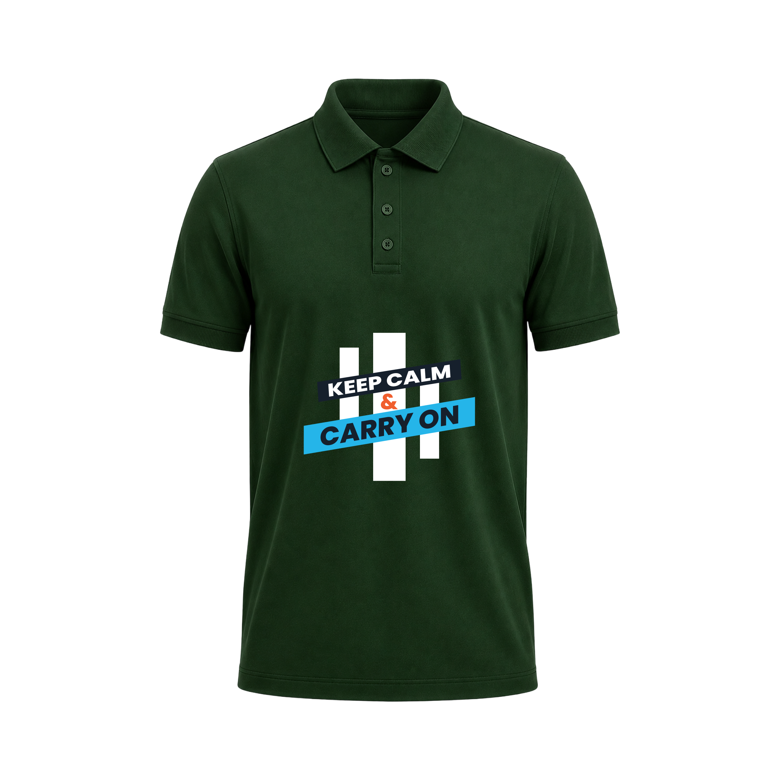 SIIEGE Keep Calm & Carry On Polo T-Shirt For Men