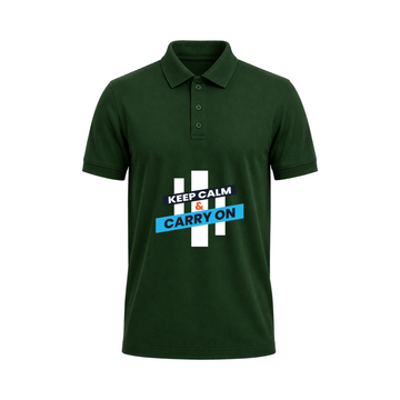 SIIEGE Keep Calm & Carry On Polo T-Shirt For Men