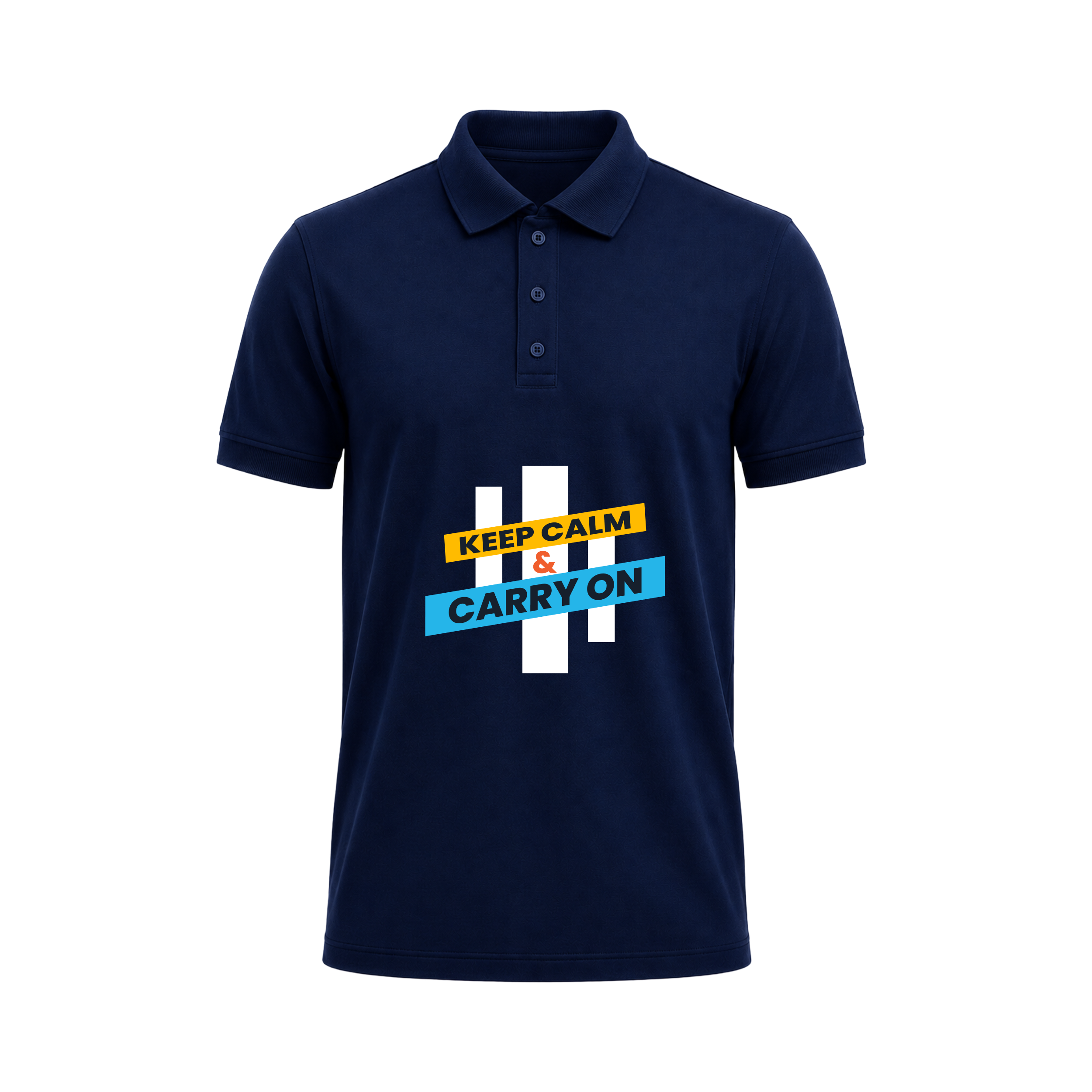 SIIEGE Keep Calm & Carry On Polo T-Shirt For Men