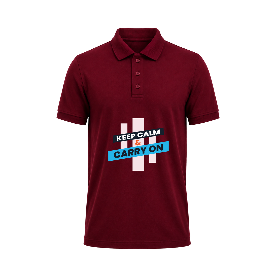 SIIEGE Keep Calm & Carry On Polo T-Shirt For Men