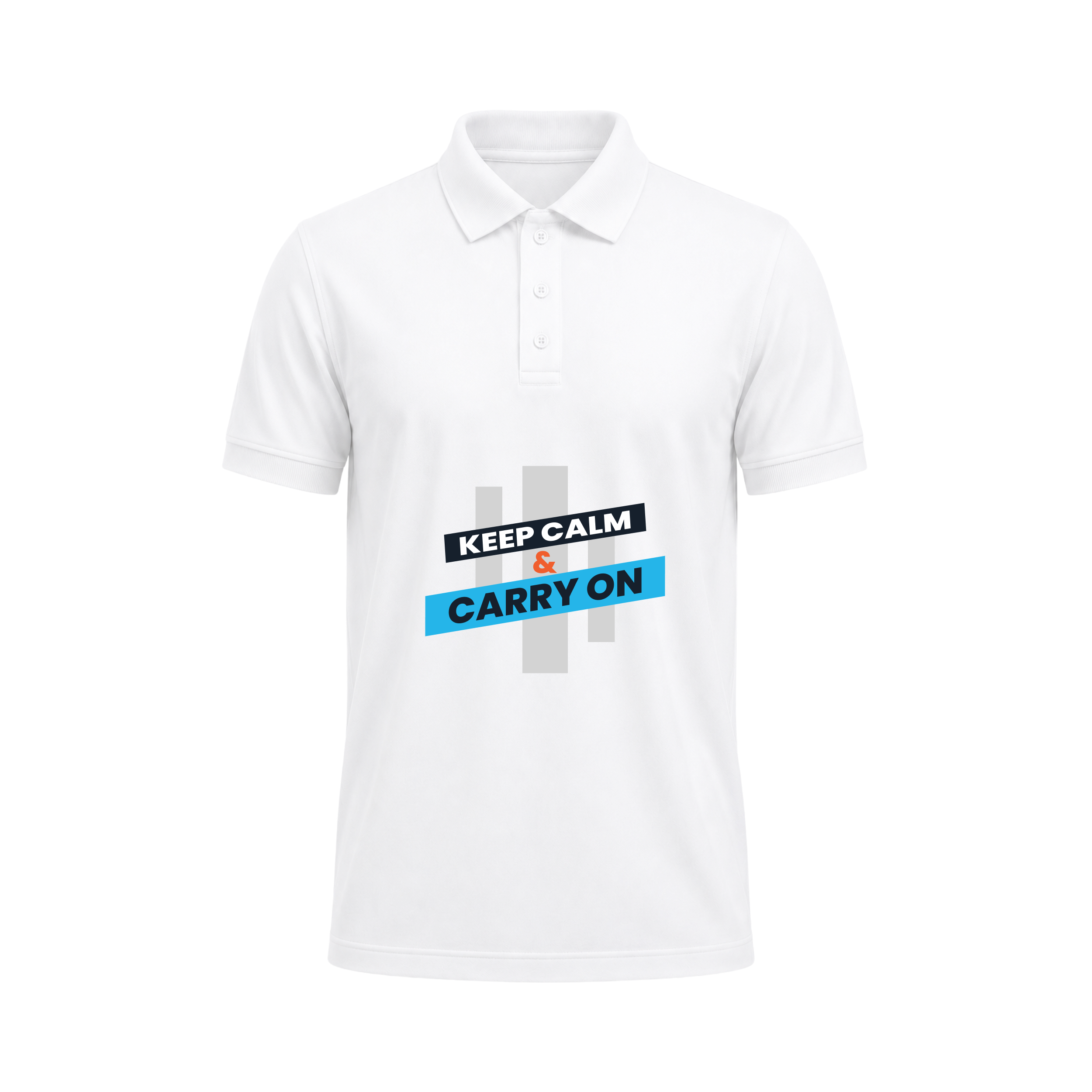 SIIEGE Keep Calm & Carry On Polo T-Shirt For Men