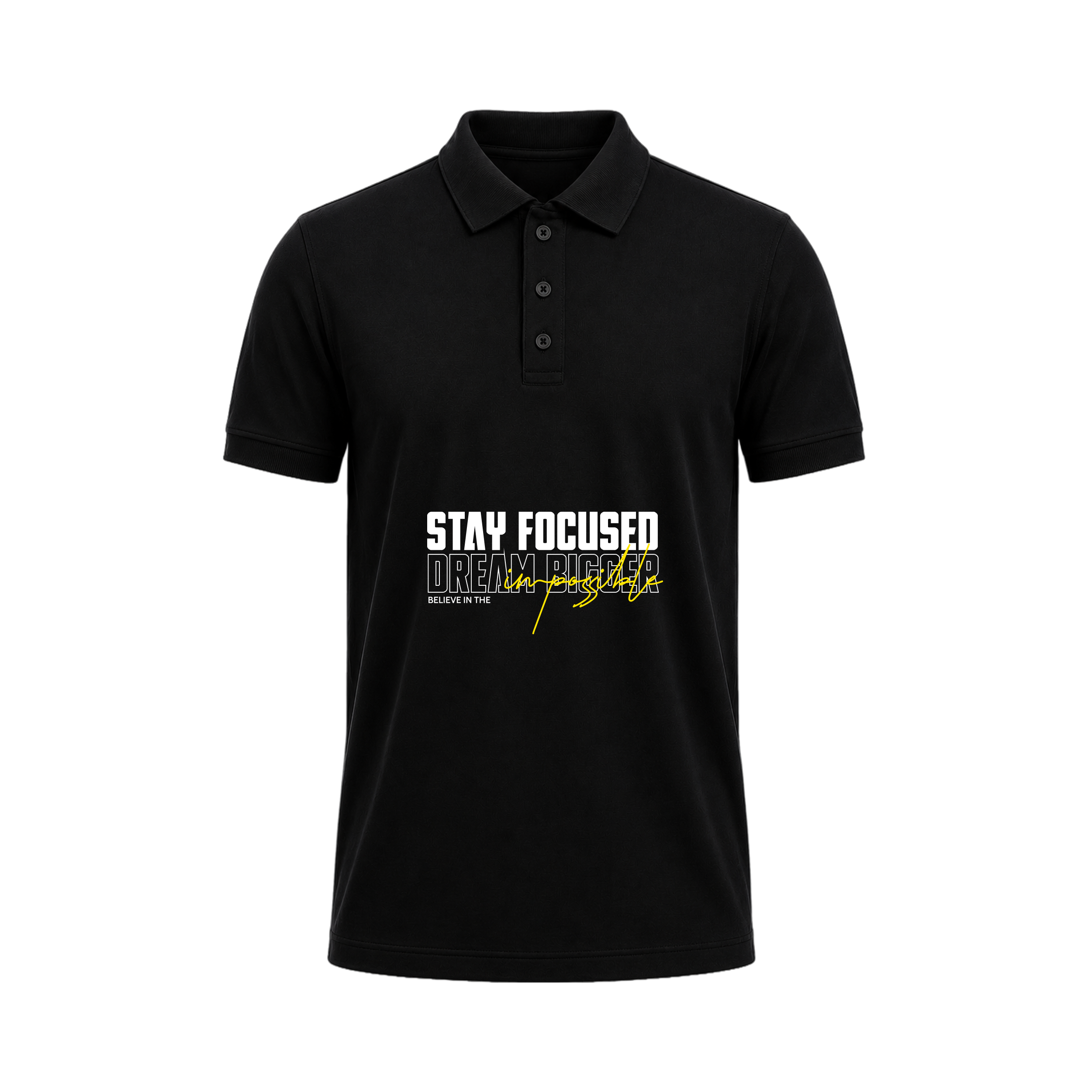 SIIEGE Stay Focused Dream Bigger Polo T-Shirt For Men