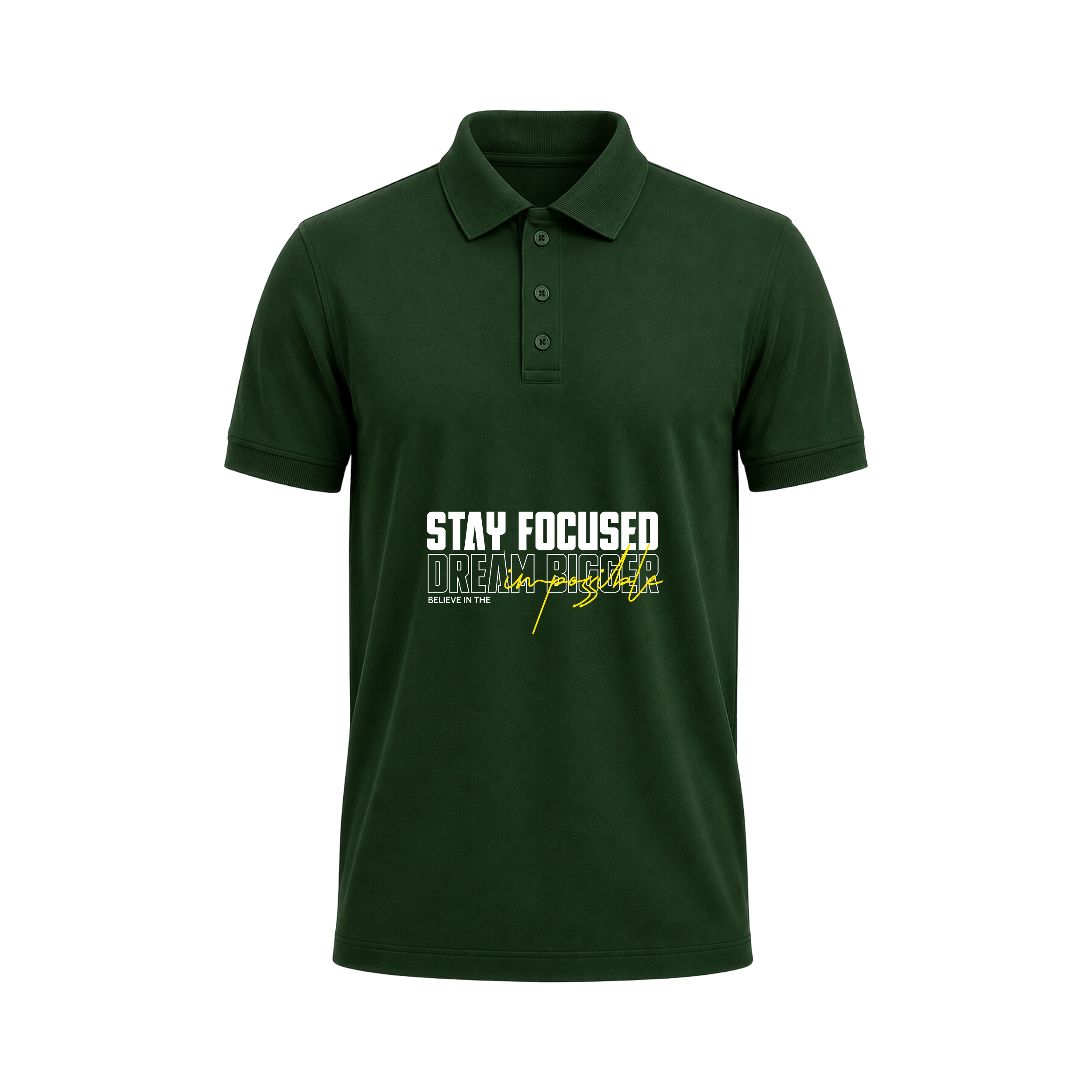 SIIEGE Stay Focused Dream Bigger Polo T-Shirt For Men