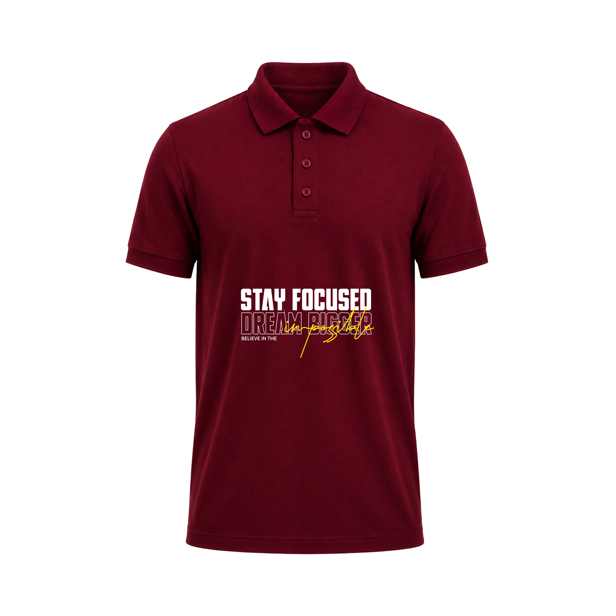 SIIEGE Stay Focused Dream Bigger Polo T-Shirt For Men