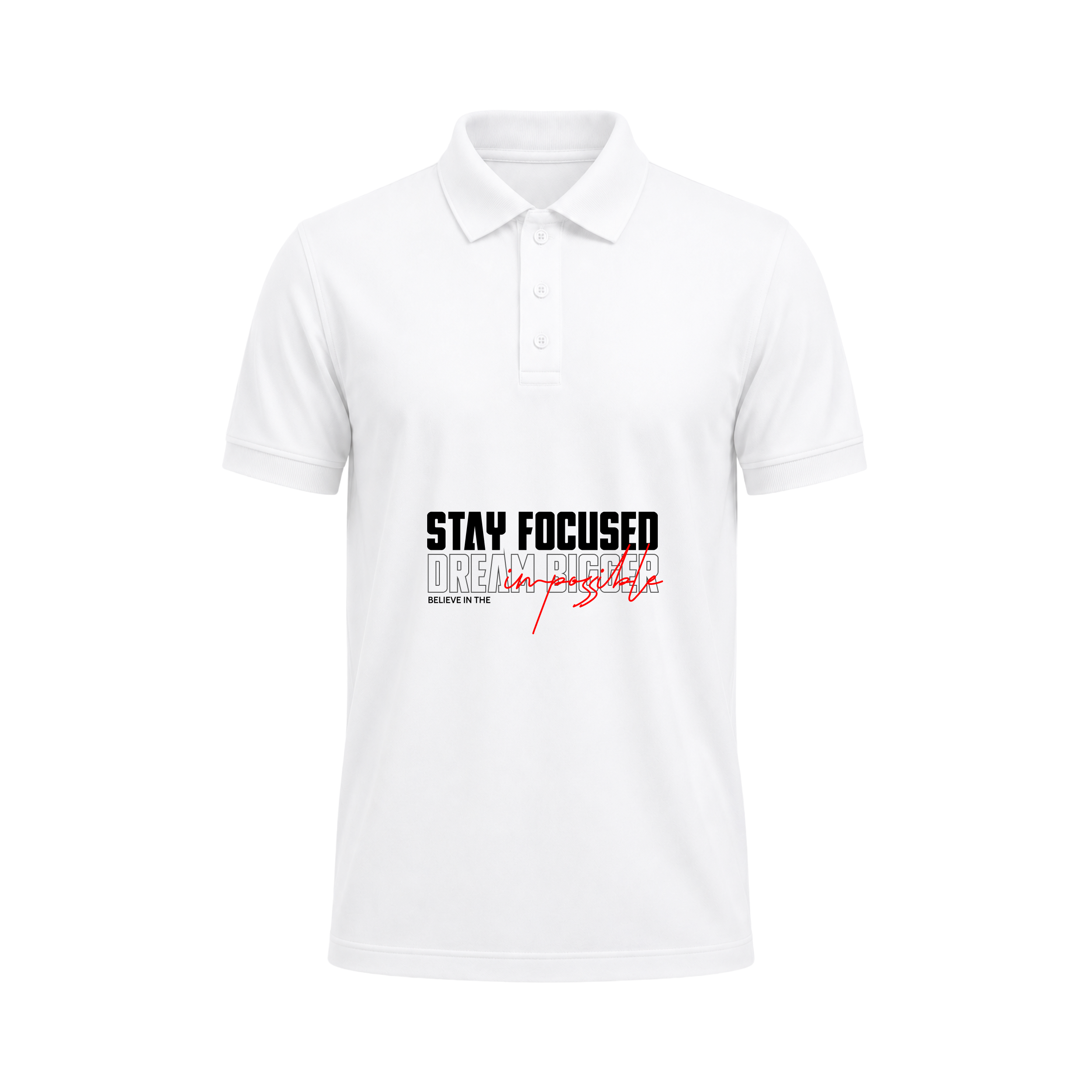 SIIEGE Stay Focused Dream Bigger Polo T-Shirt For Men