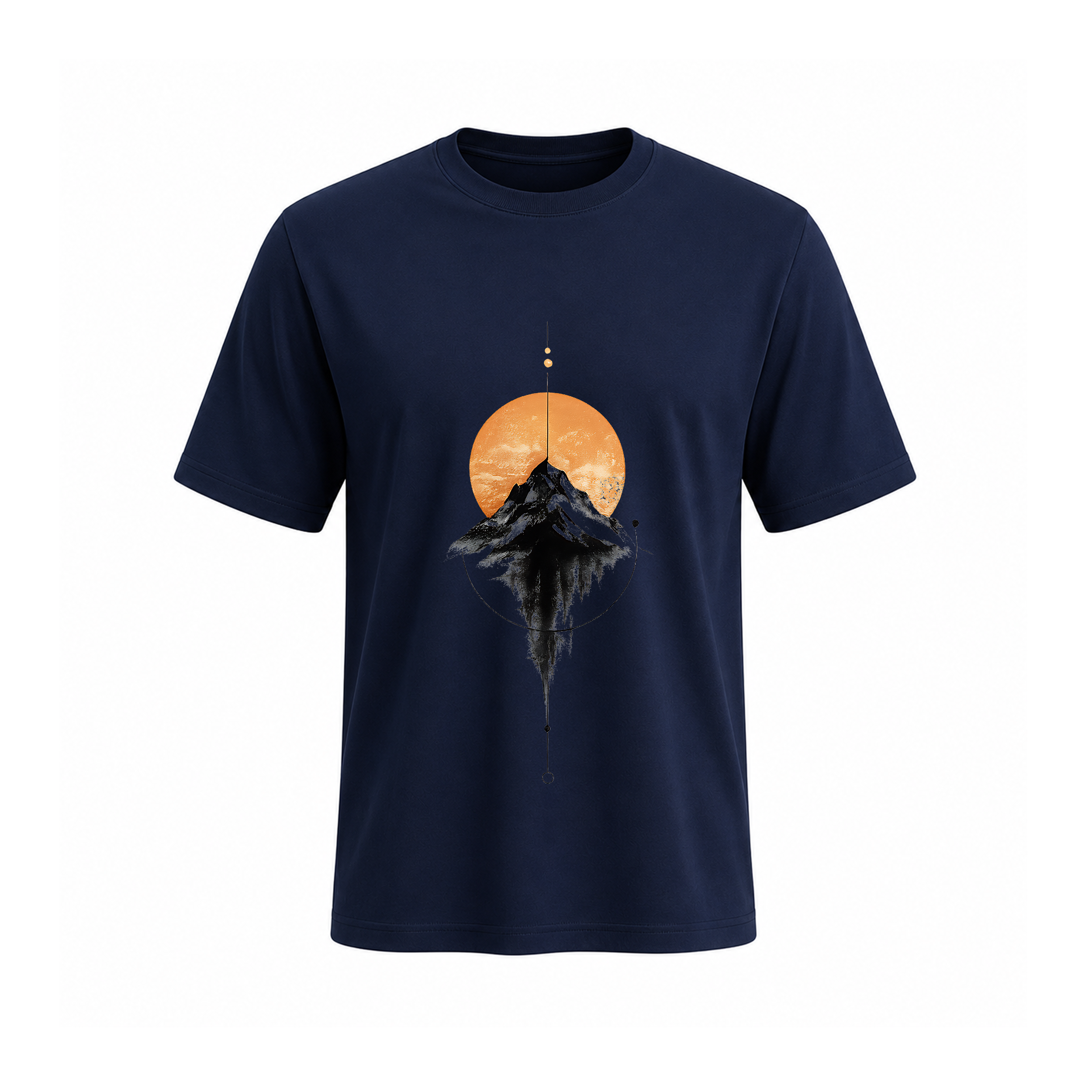 Siiege Minimal Mountain Art Cotton T-Shirt for Men