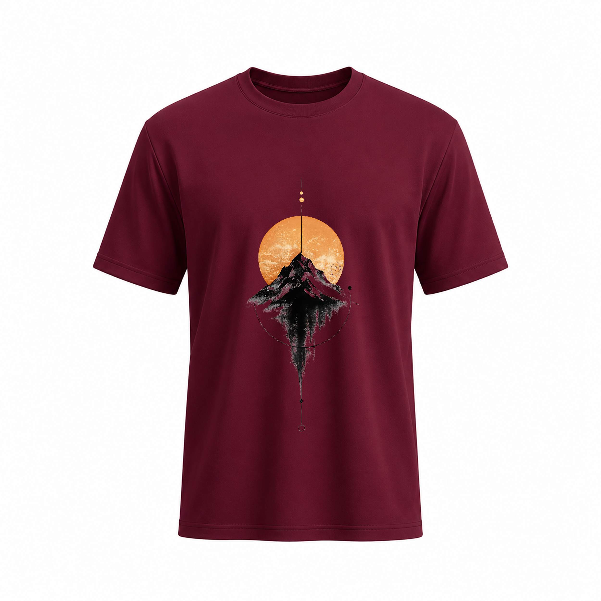 Siiege Minimal Mountain Art Cotton T-Shirt for Men