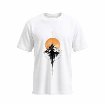 Siiege Minimal Mountain Art Cotton T-Shirt for Men