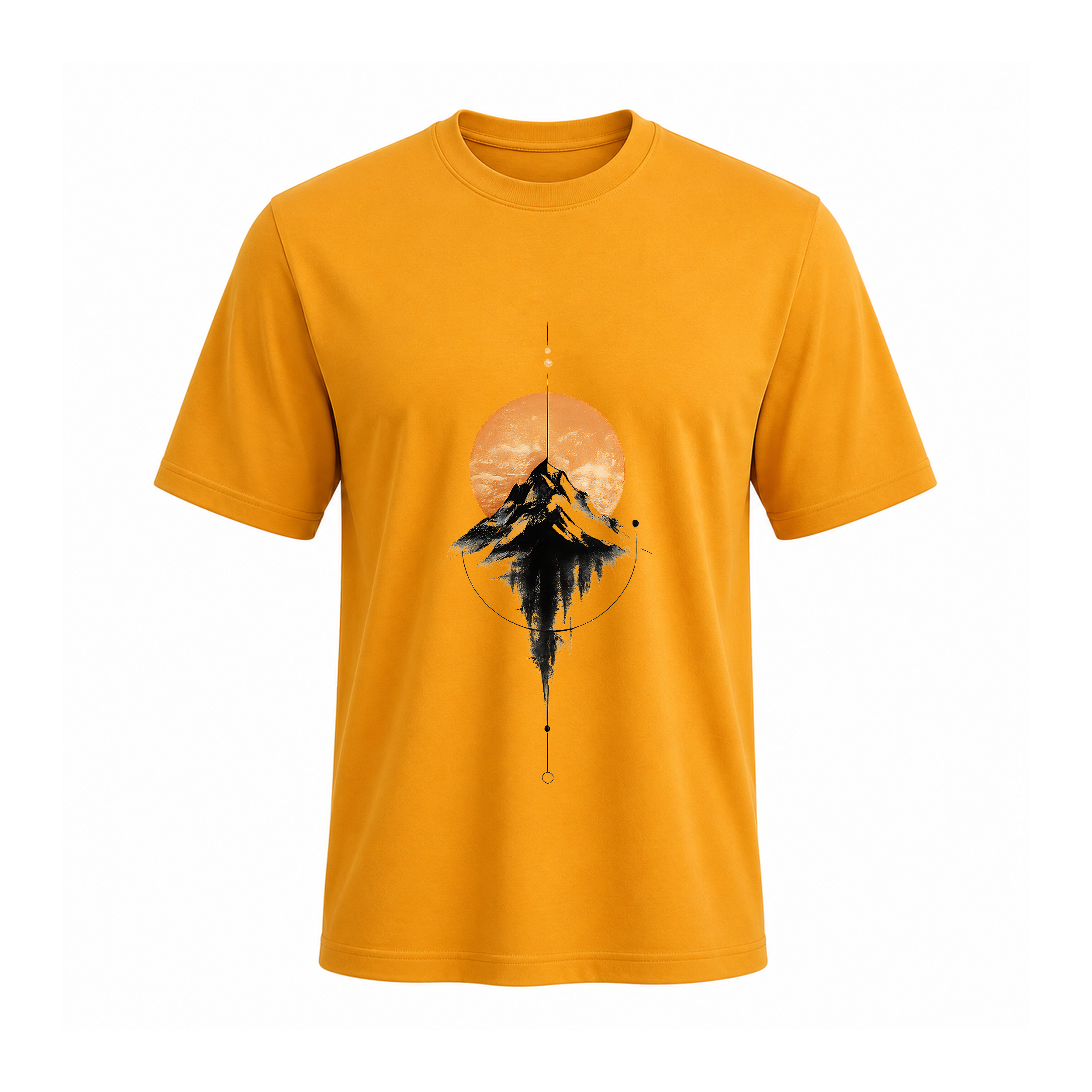 Siiege Minimal Mountain Art Cotton T-Shirt for Men