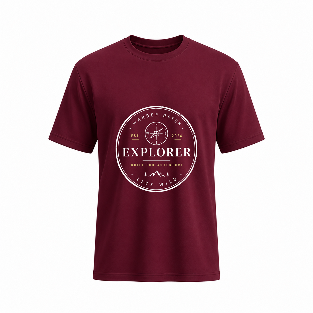 SIIEGE Explorer Soft Round Neck Cotton T-Shirt For Men