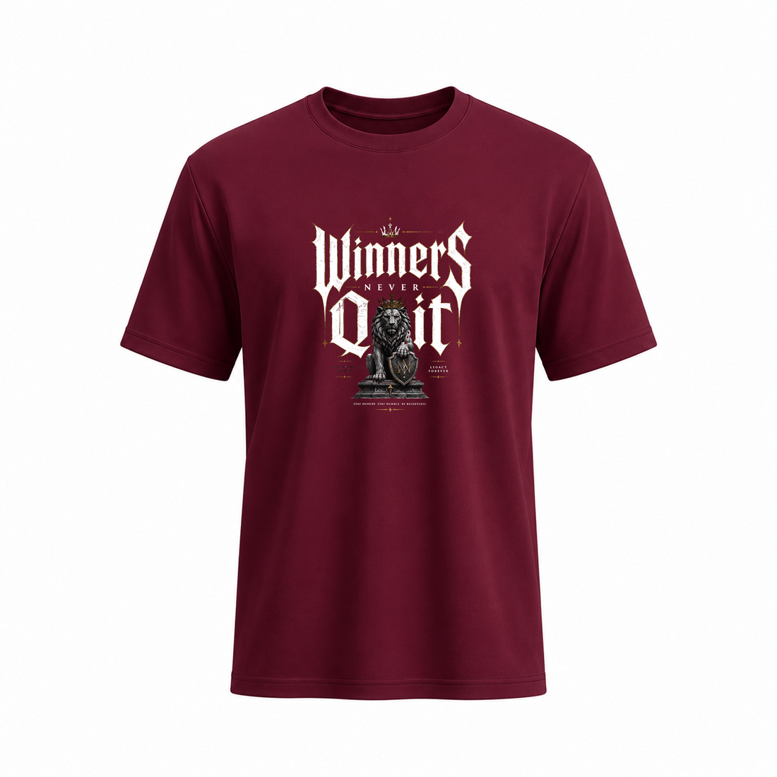 SIIEGE Never Quit Inspirational Soft  Cotton T-Shirt For Men