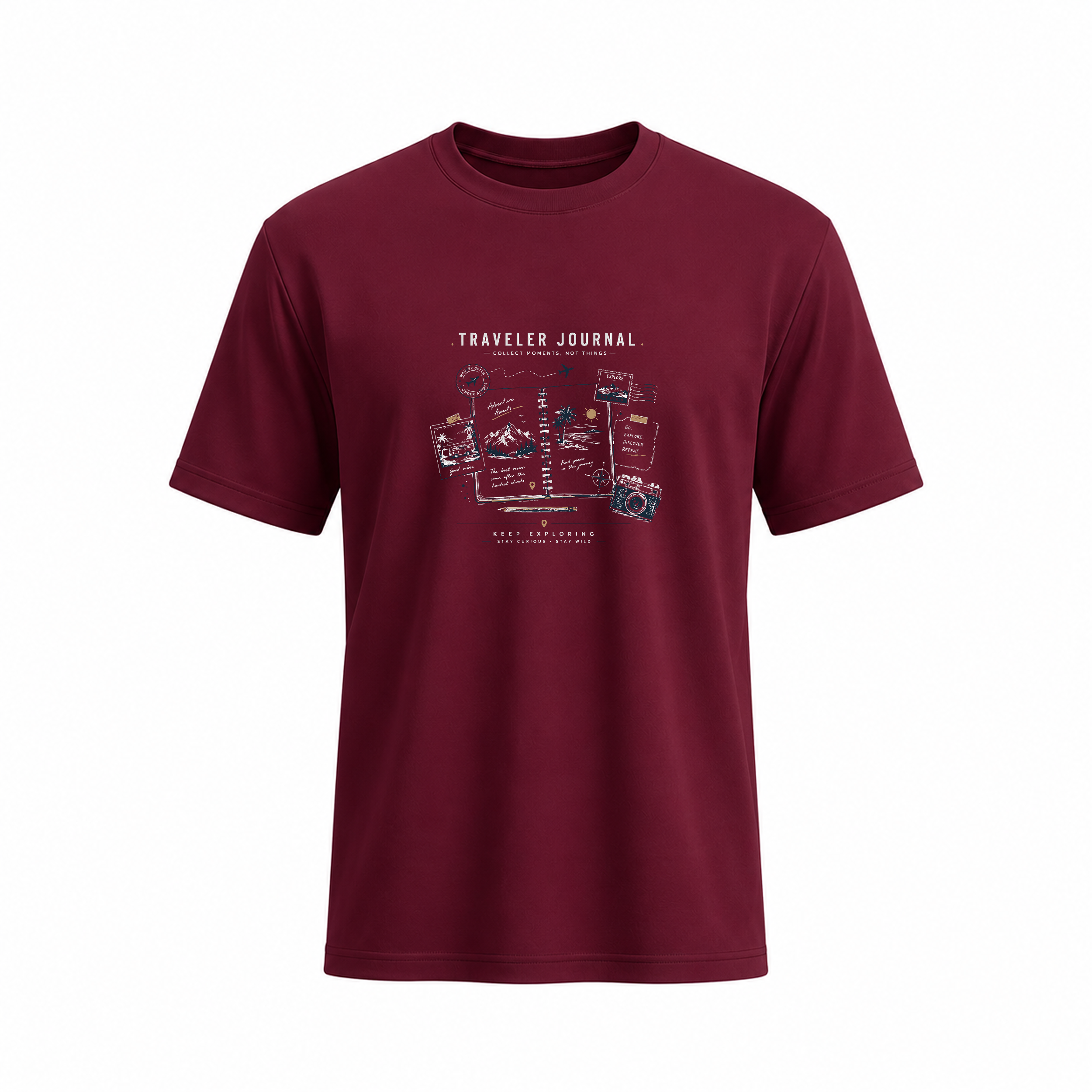 SIIEGE Traveler Journal Soft  Cotton T-Shirt For Men