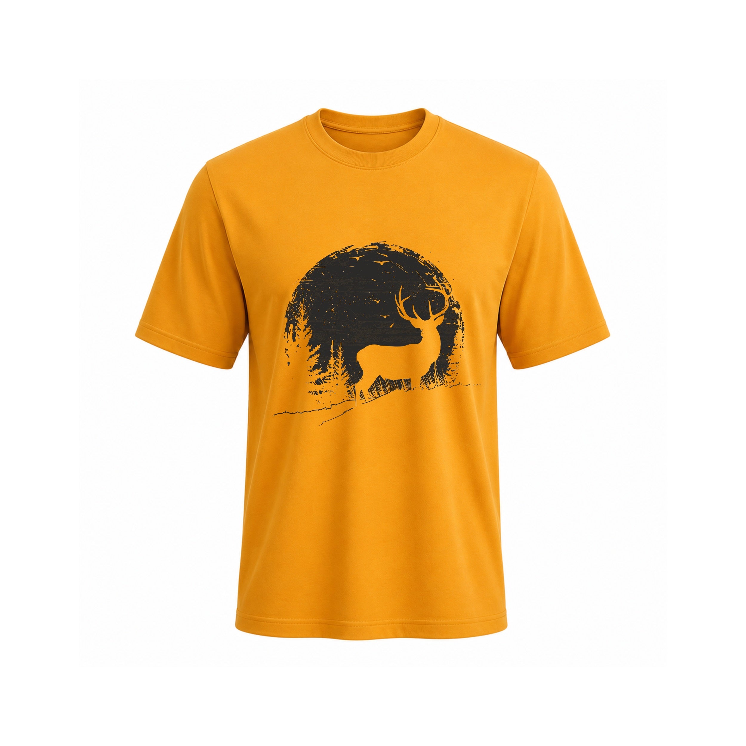 SIIEGE Vintage Sunset Deer  Cotton T-Shirt for Men