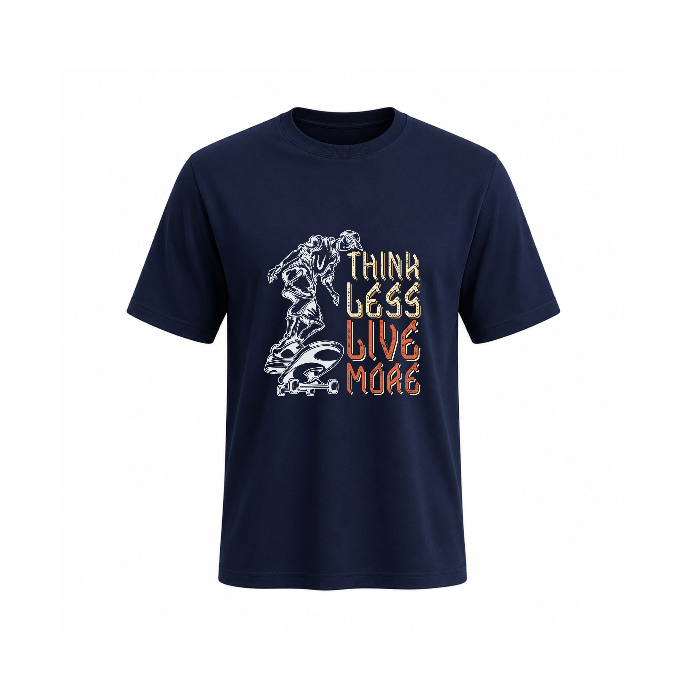 SIIEGE Think Less Live More  Cotton T-Shirt for Men